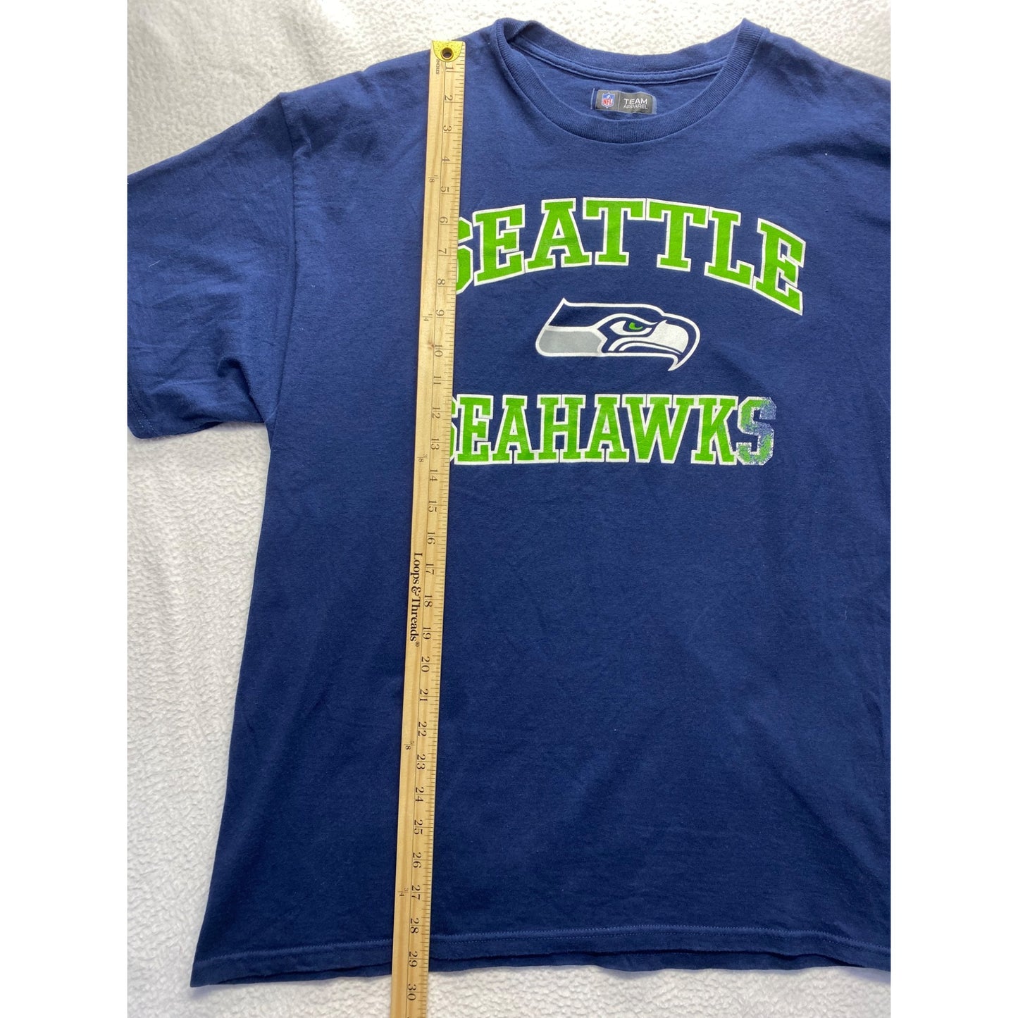 Seattle Seahawks NFL Team Apparel Navy Graphic Tee XL #7308