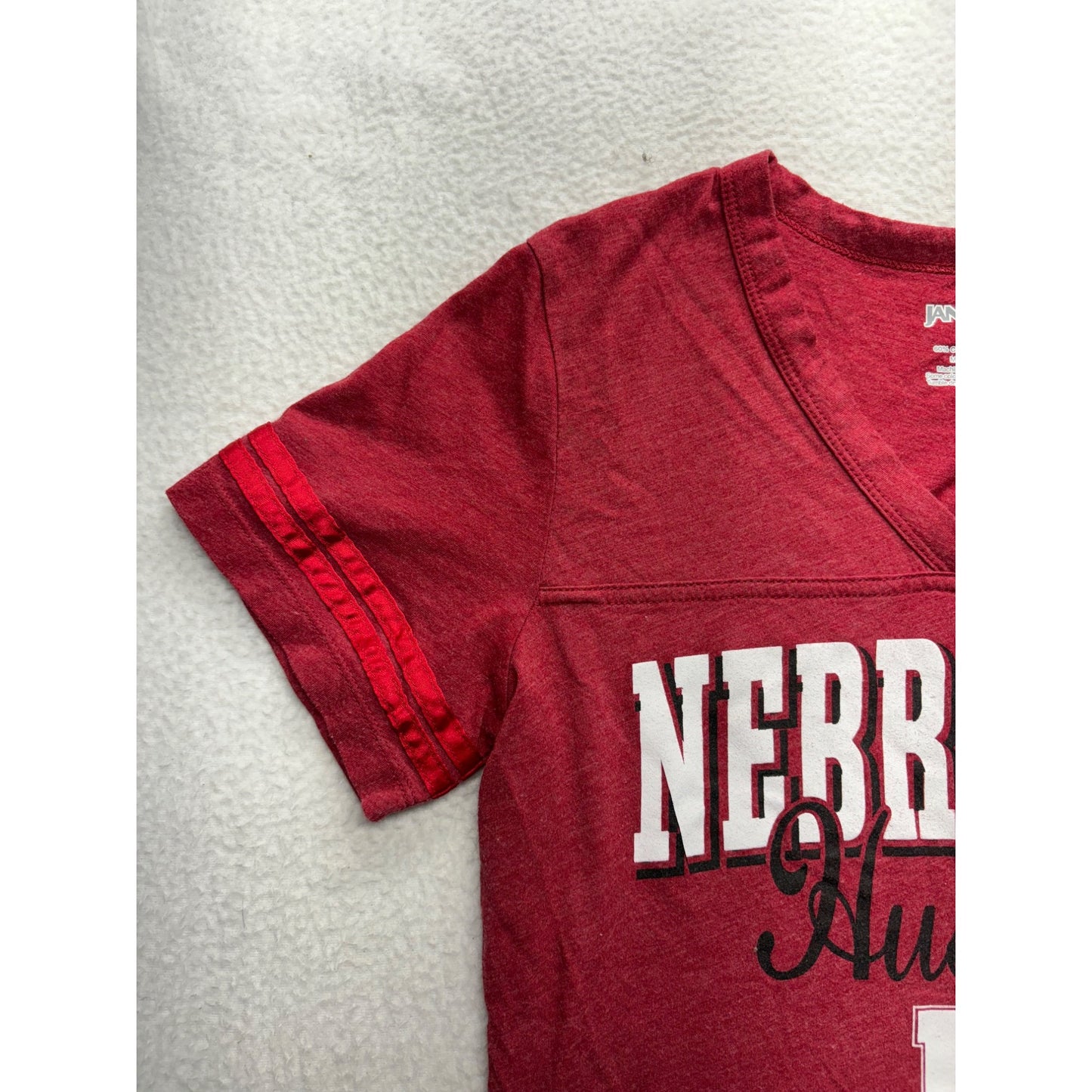 Nebraska Huskers Womens Red V-Neck T-Shirt By JanSport #7445