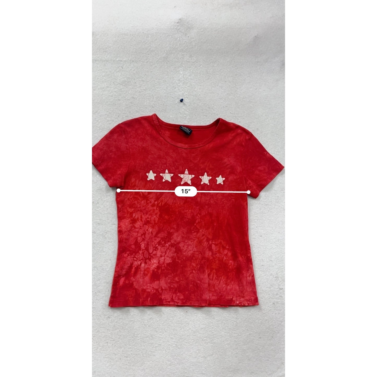 Sonoma Jean Co. Red Tie-Dye Star Print T-Shirt S Womens #759A