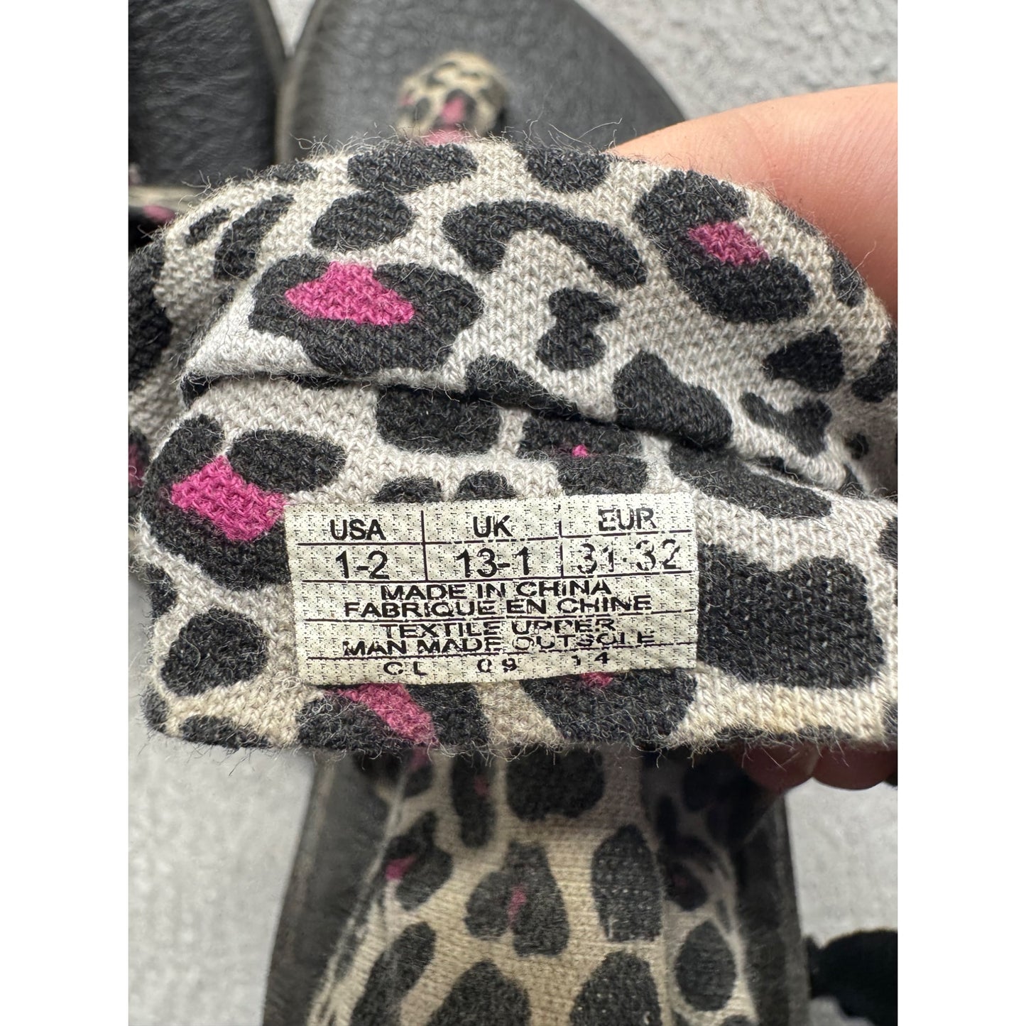 Sanuk Yoga Sling 2 Leopard Print Womens Sandals Black Sole Size 8 #404B