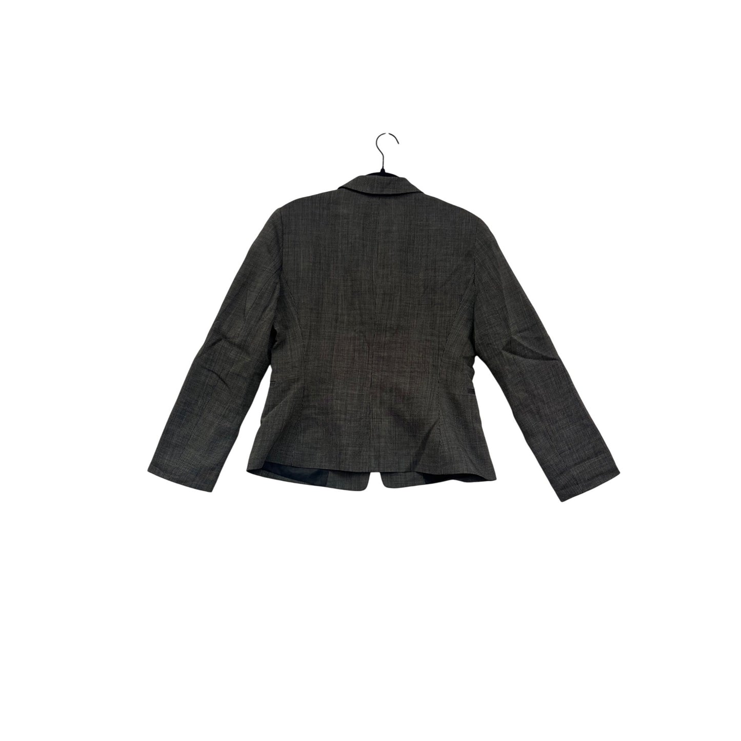 Tahari Arthur S. Levine Womens Gray 10P Petite Two-Button Wool Blend Blazer #6681