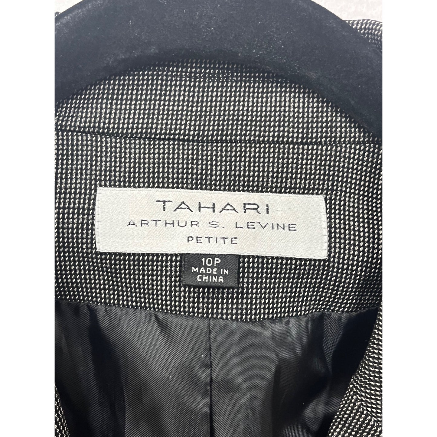 Tahari Arthur S. Levine Womens Gray 10P Petite Two-Button Wool Blend Blazer #6681