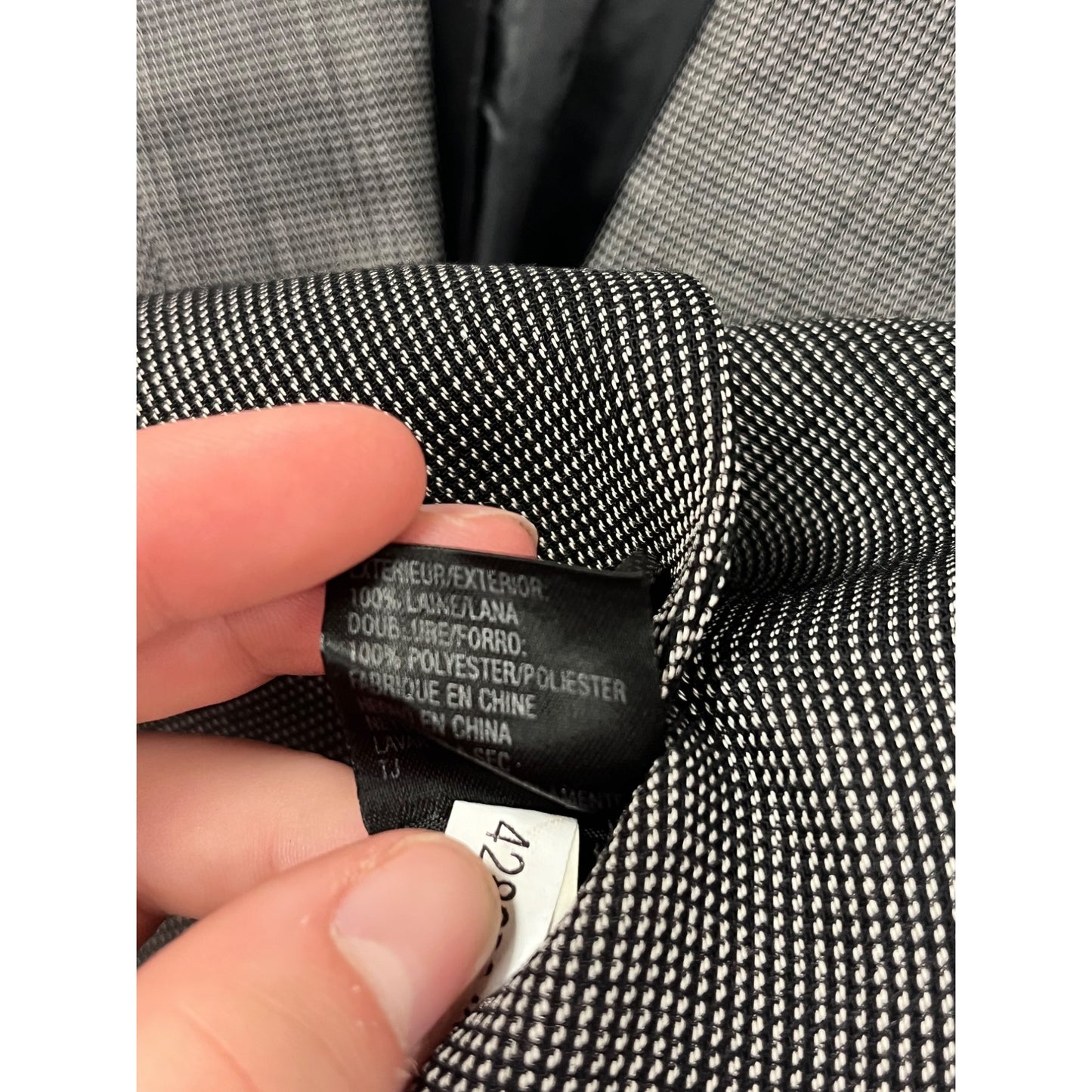 Tahari Arthur S. Levine Womens Gray 10P Petite Two-Button Wool Blend Blazer #6681