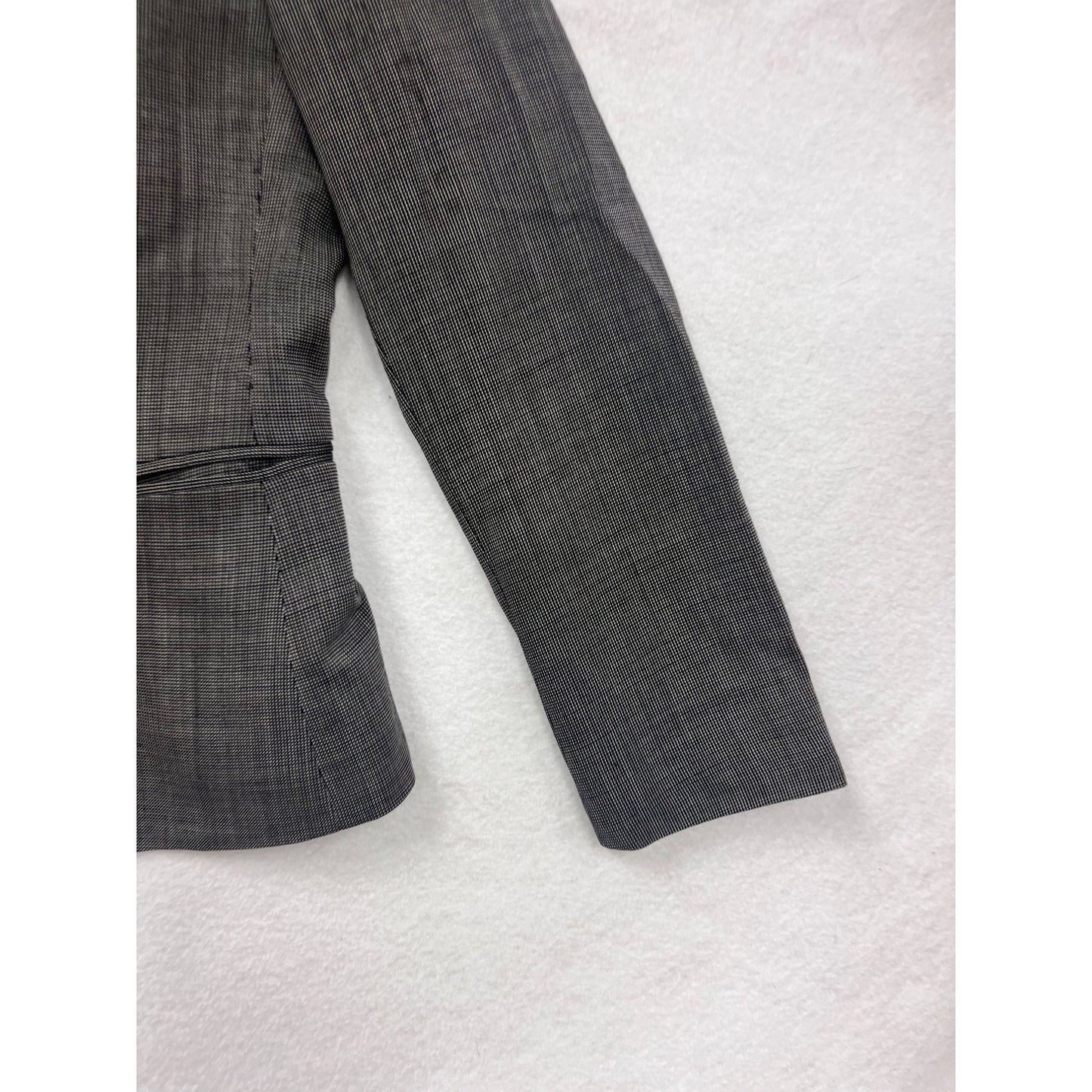 Tahari Arthur S. Levine Womens Gray 10P Petite Two-Button Wool Blend Blazer #6681