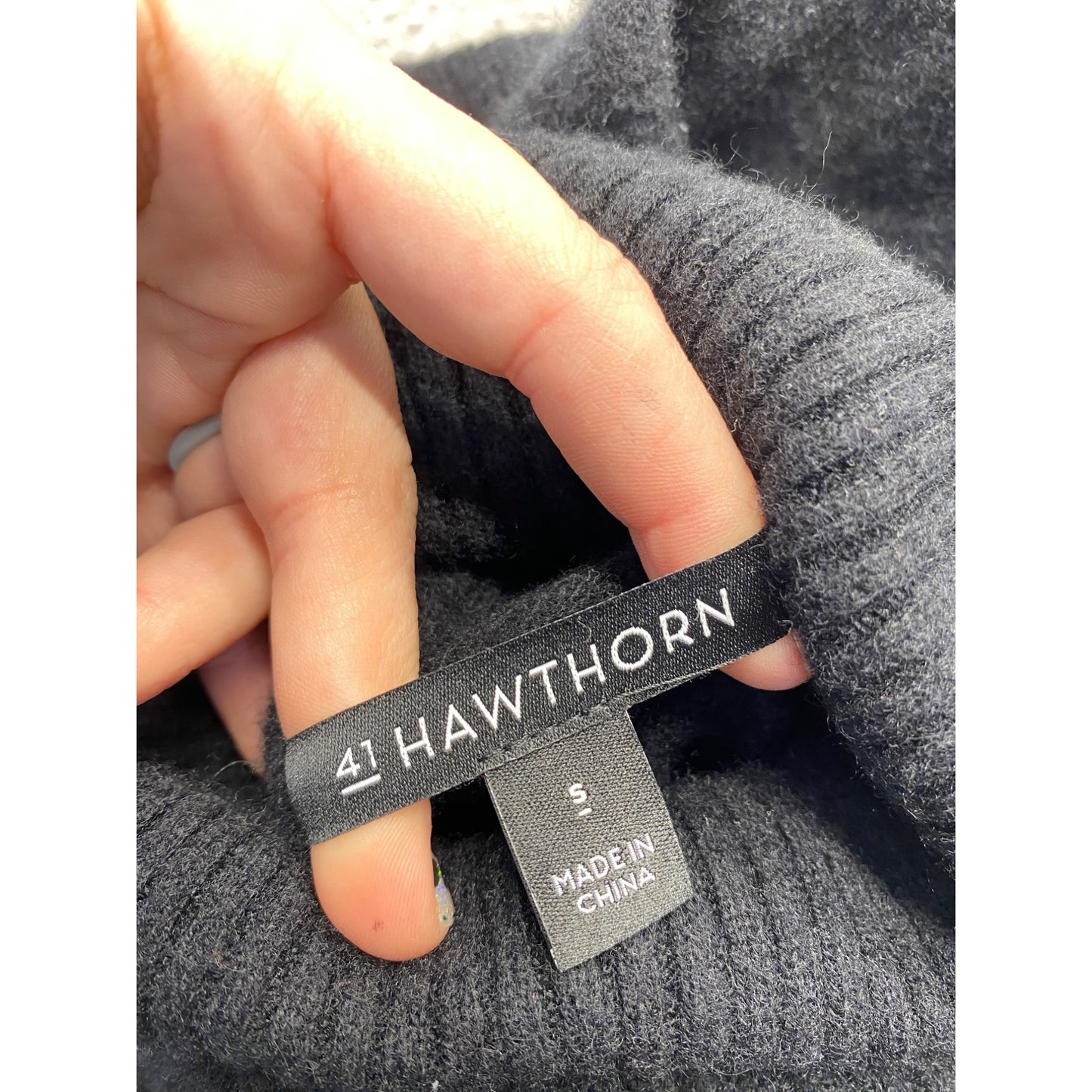 41 Hawthorn Small Black 100% Cashmere Turtleneck Sweater #7133