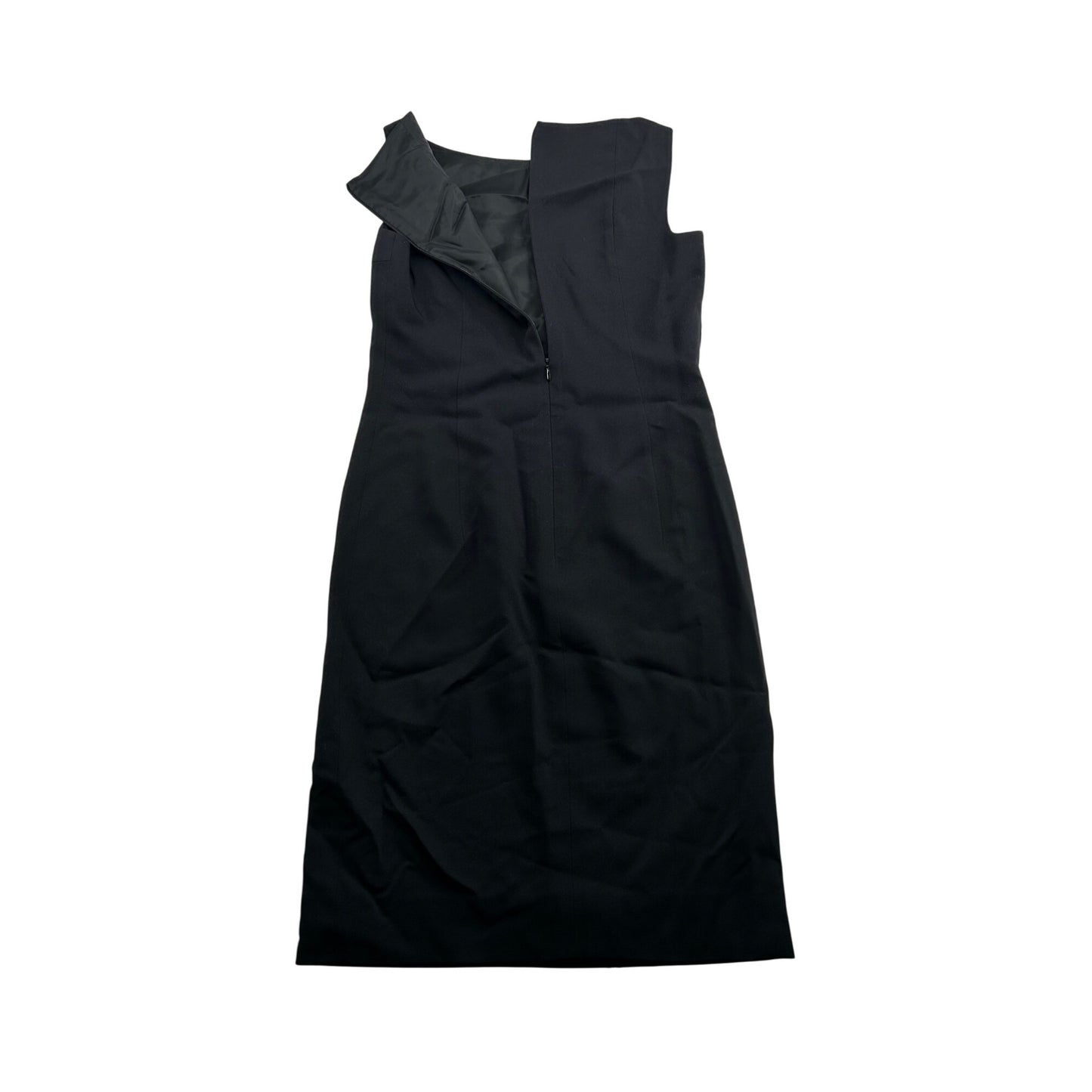 Akris Punto Sleeveless Black Textured Sheath Dress With Side Zipper & Slit #6470
