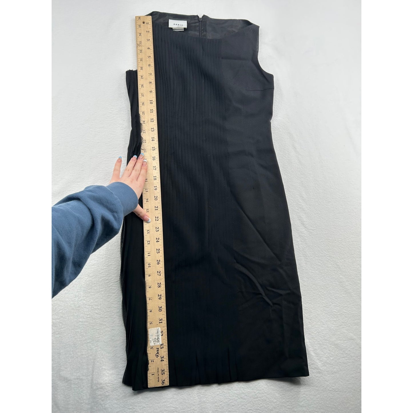 Akris Punto Sleeveless Black Textured Sheath Dress With Side Zipper & Slit #6470