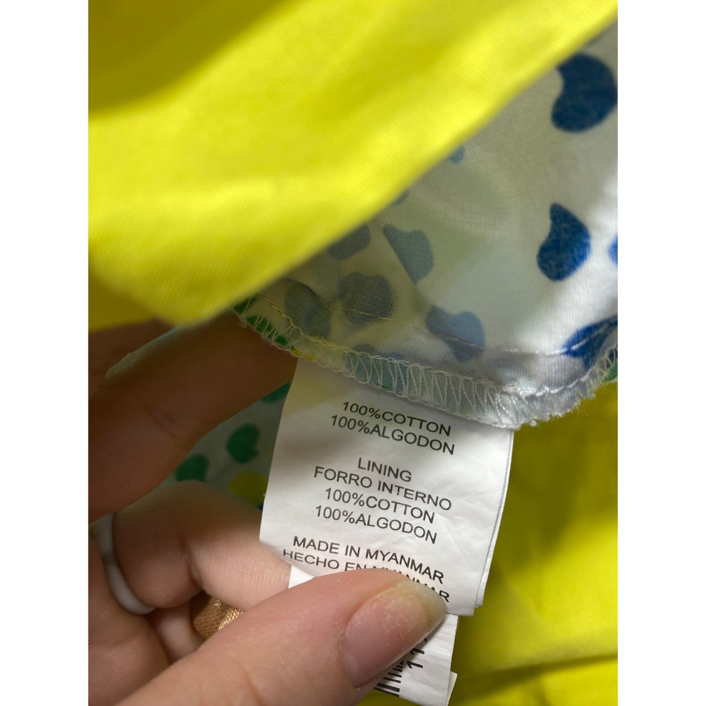 EPK Girls Sleeveless Cotton Dress Multicolor Heart Print With Yellow Trim #5994