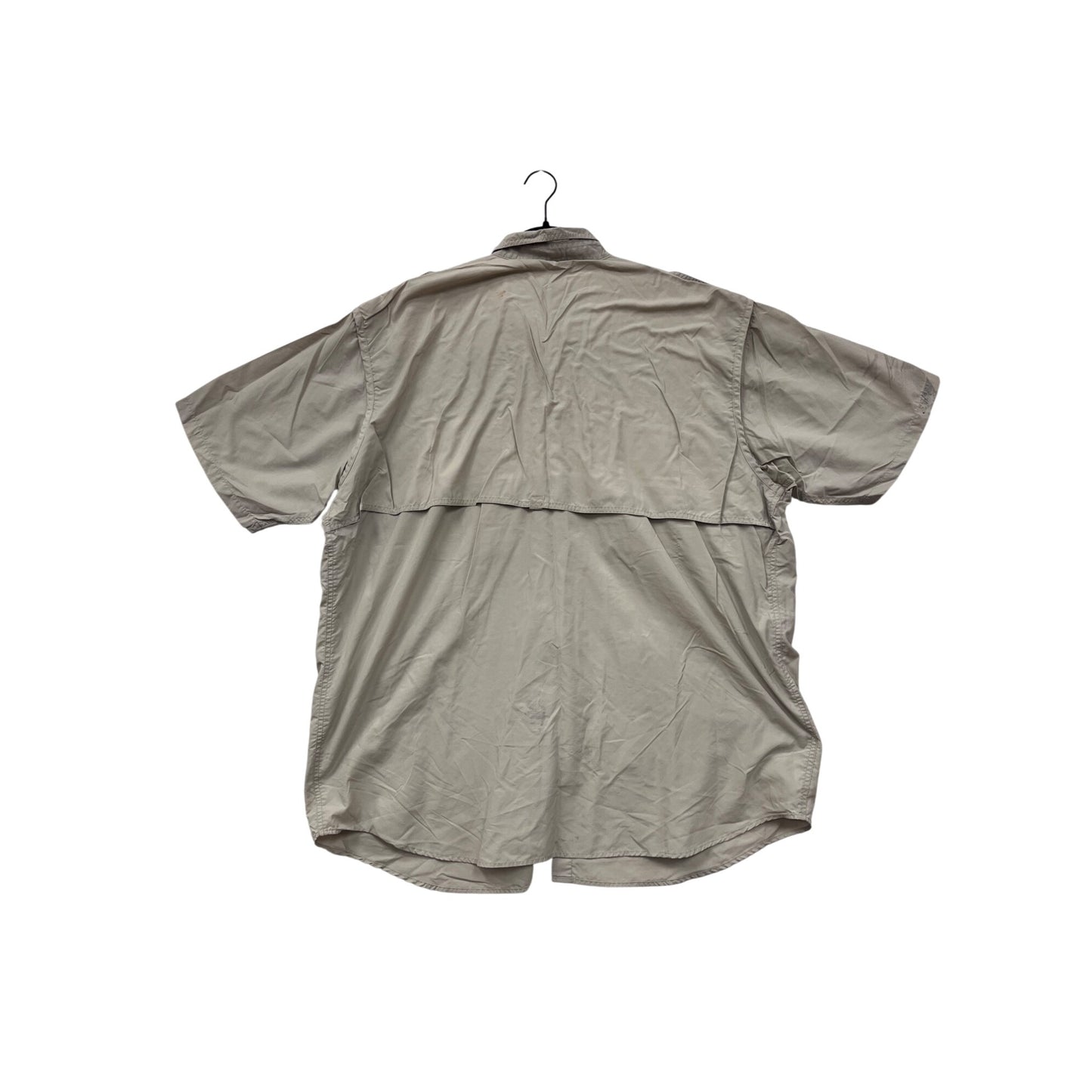 Cabelas Guidewear Mens 2XL Tall Beige Short Sleeve Fishing Shirt #8145