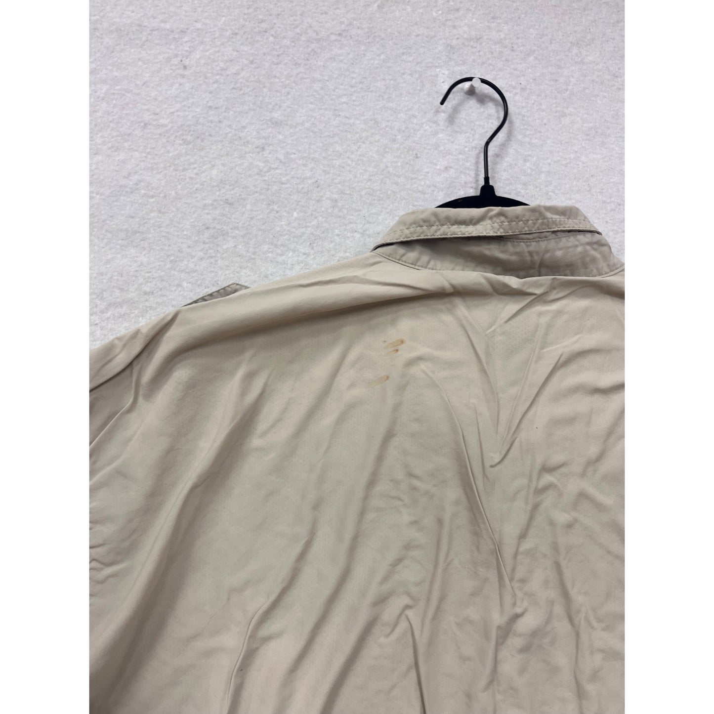Cabelas Guidewear Mens 2XL Tall Beige Short Sleeve Fishing Shirt #8145