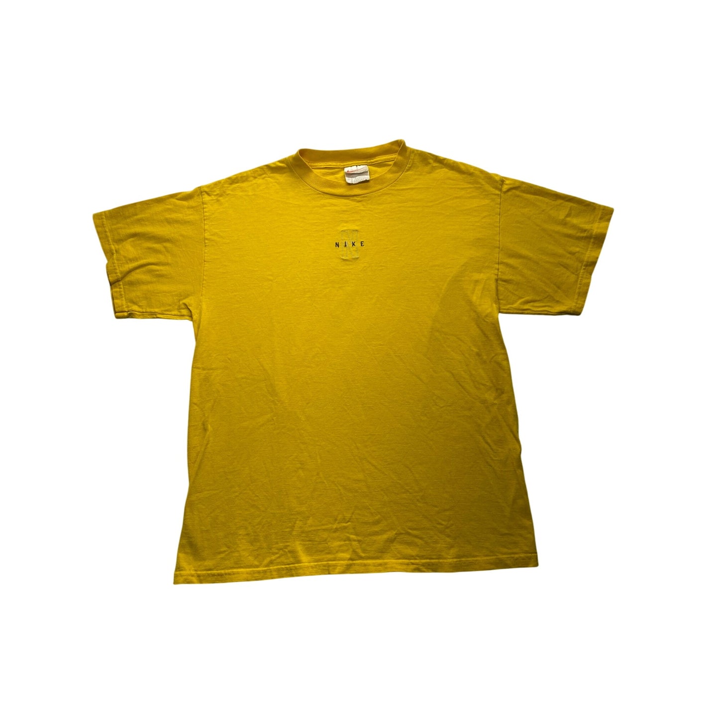 Vintage Nike Yellow Cotton T-Shirt Size L #5867