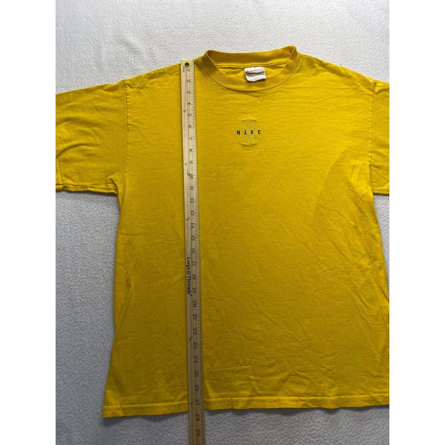 Vintage Nike Yellow Cotton T-Shirt Size L #5867