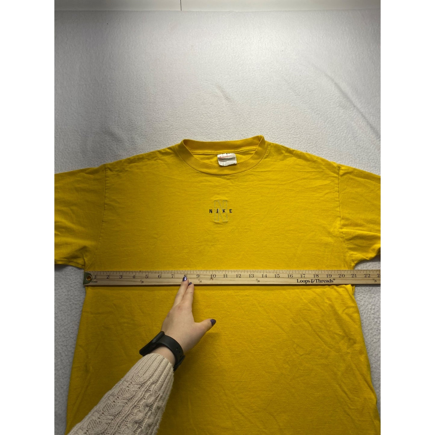 Vintage Nike Yellow Cotton T-Shirt Size L #5867