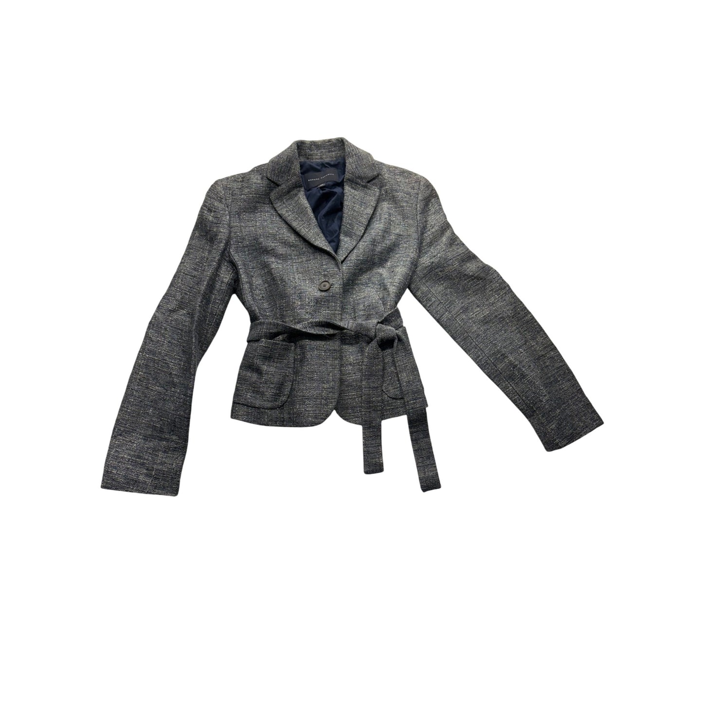 Banana Republic Womens XS Gray Linen Blend Belted Blazer #7414