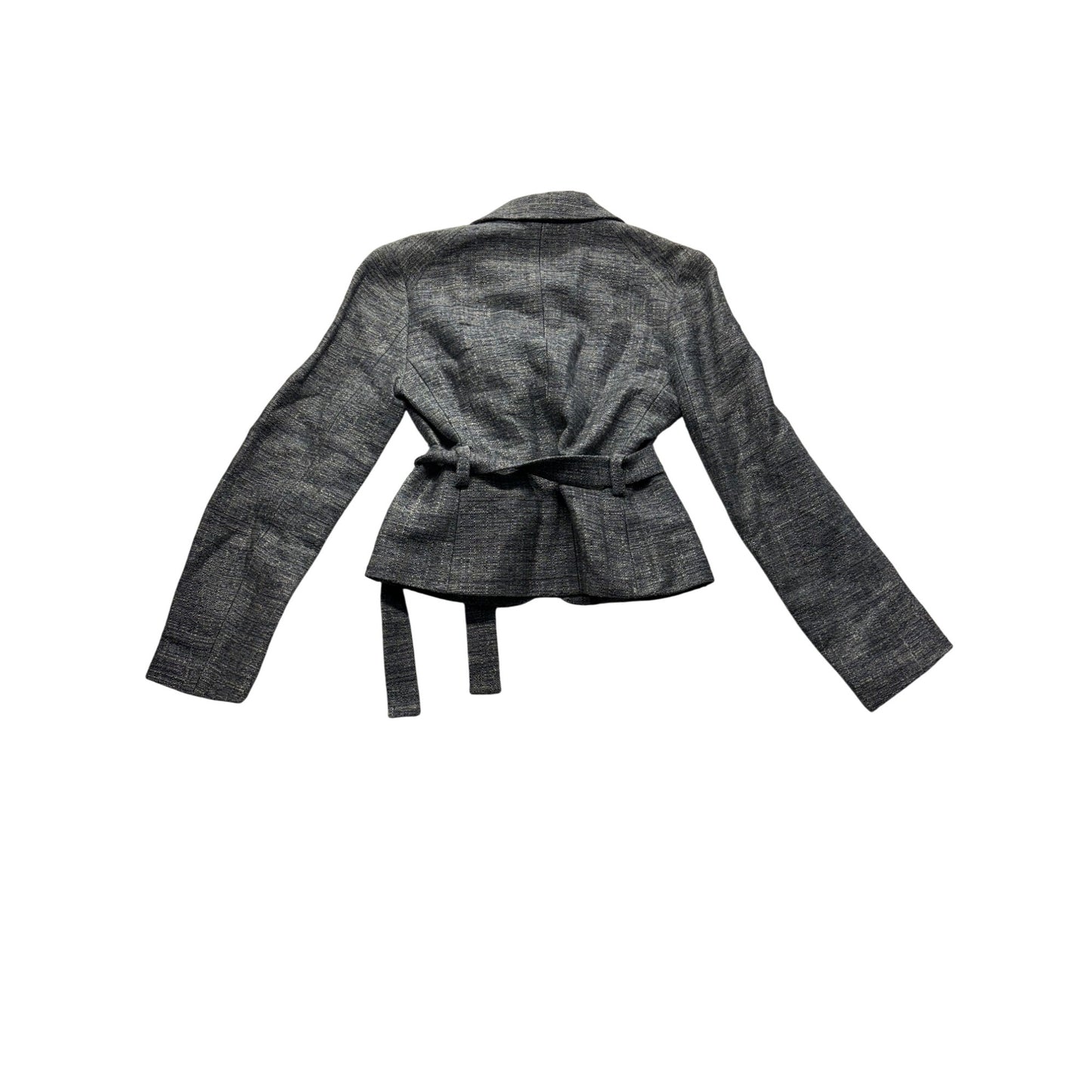 Banana Republic Womens XS Gray Linen Blend Belted Blazer #7414