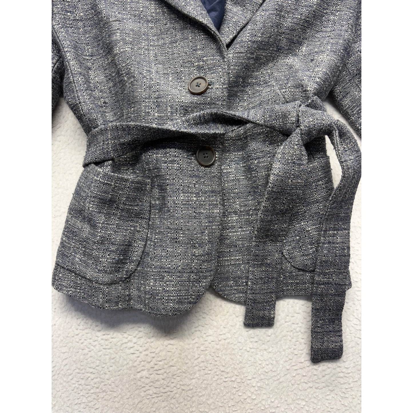 Banana Republic Womens XS Gray Linen Blend Belted Blazer #7414
