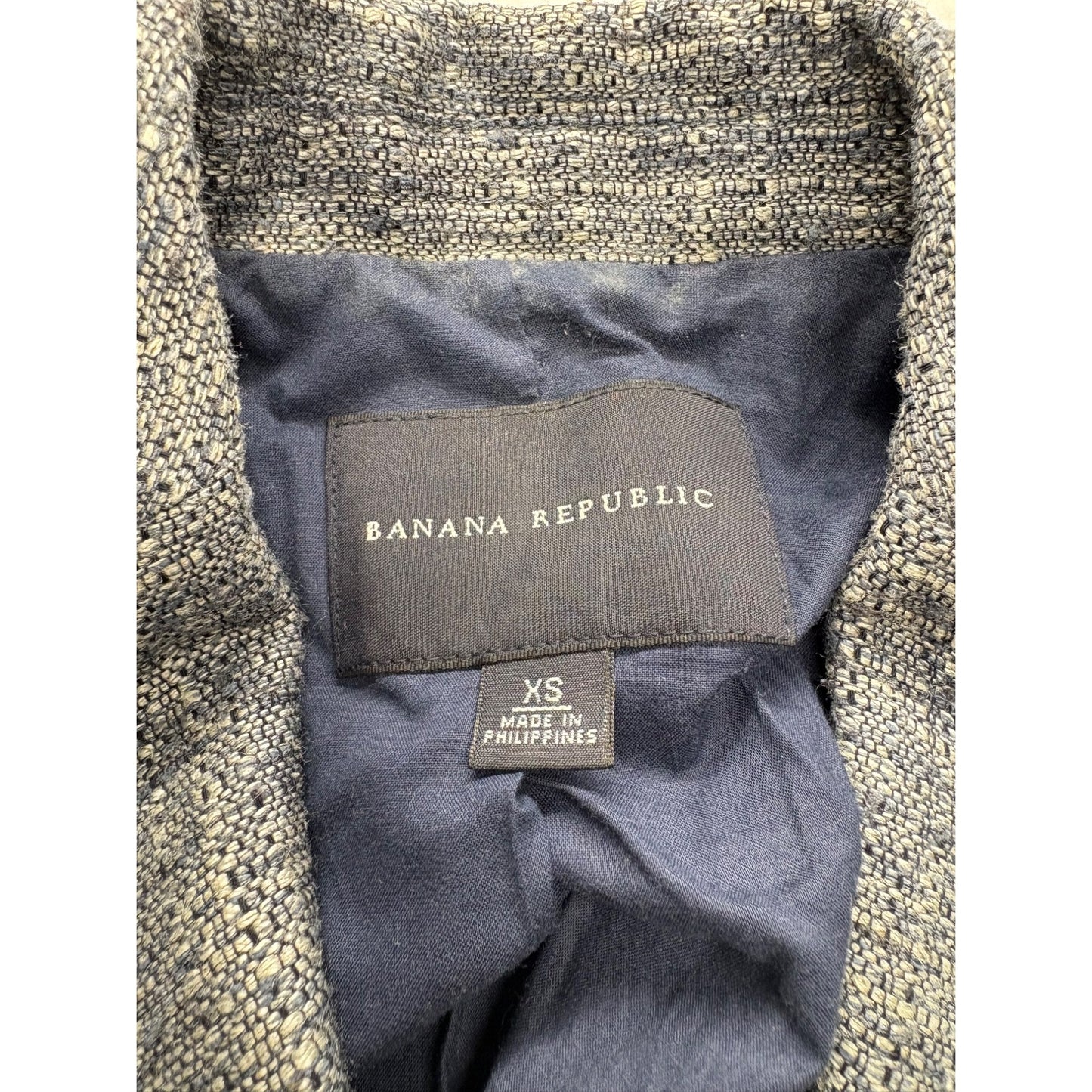 Banana Republic Womens XS Gray Linen Blend Belted Blazer #7414