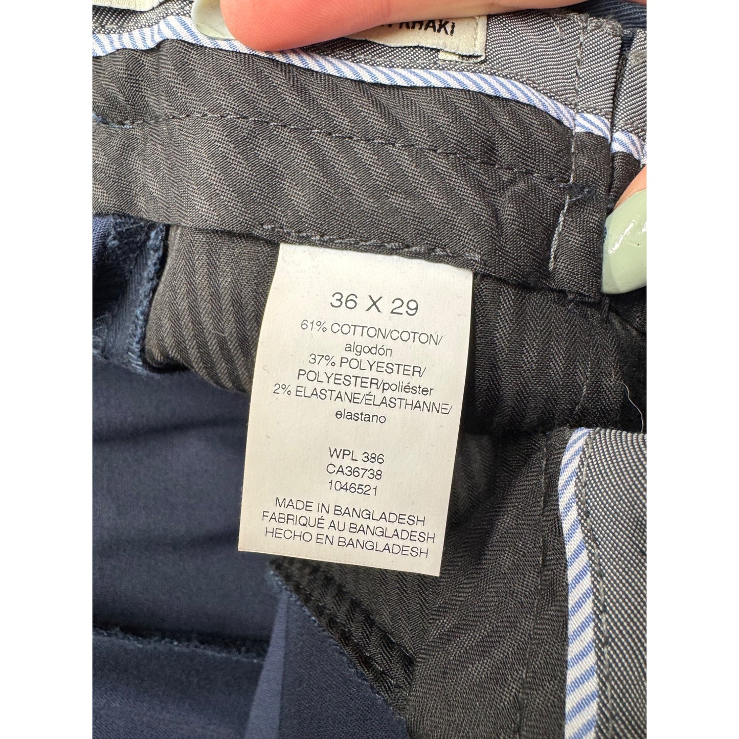 Haggar Mens Classic Fit Navy Premium Pants 36x29 Cotton Blend #7786