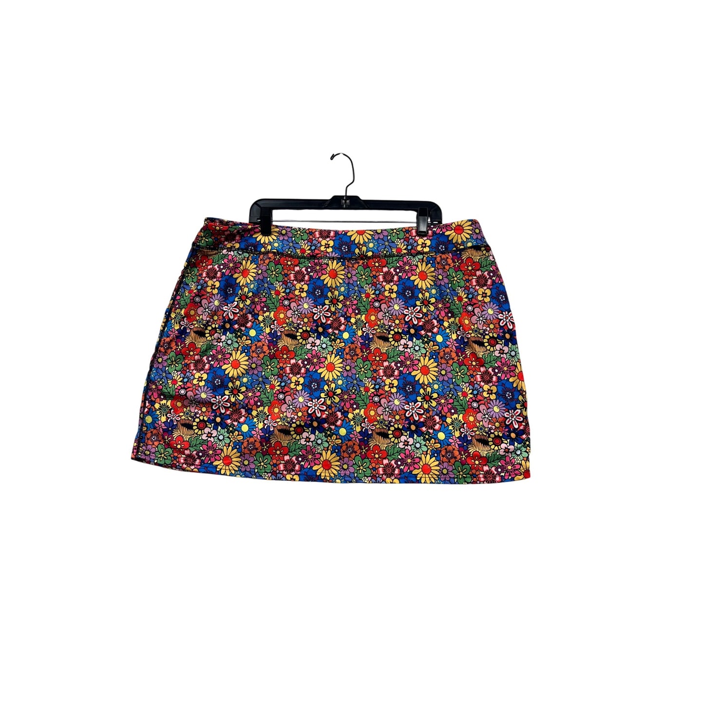 Floral Print Womens Skort 3XL Kimmery Colorful Stretchy Pull-On Casual Fit #6778