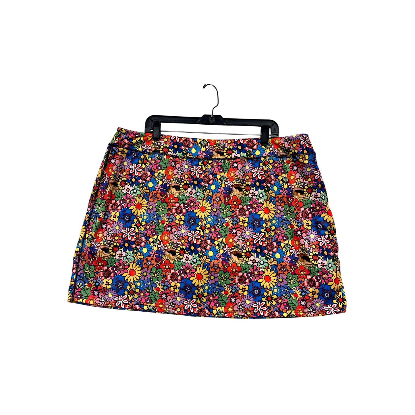 Floral Print Womens Skort 3XL Kimmery Colorful Stretchy Pull-On Casual Fit #6778
