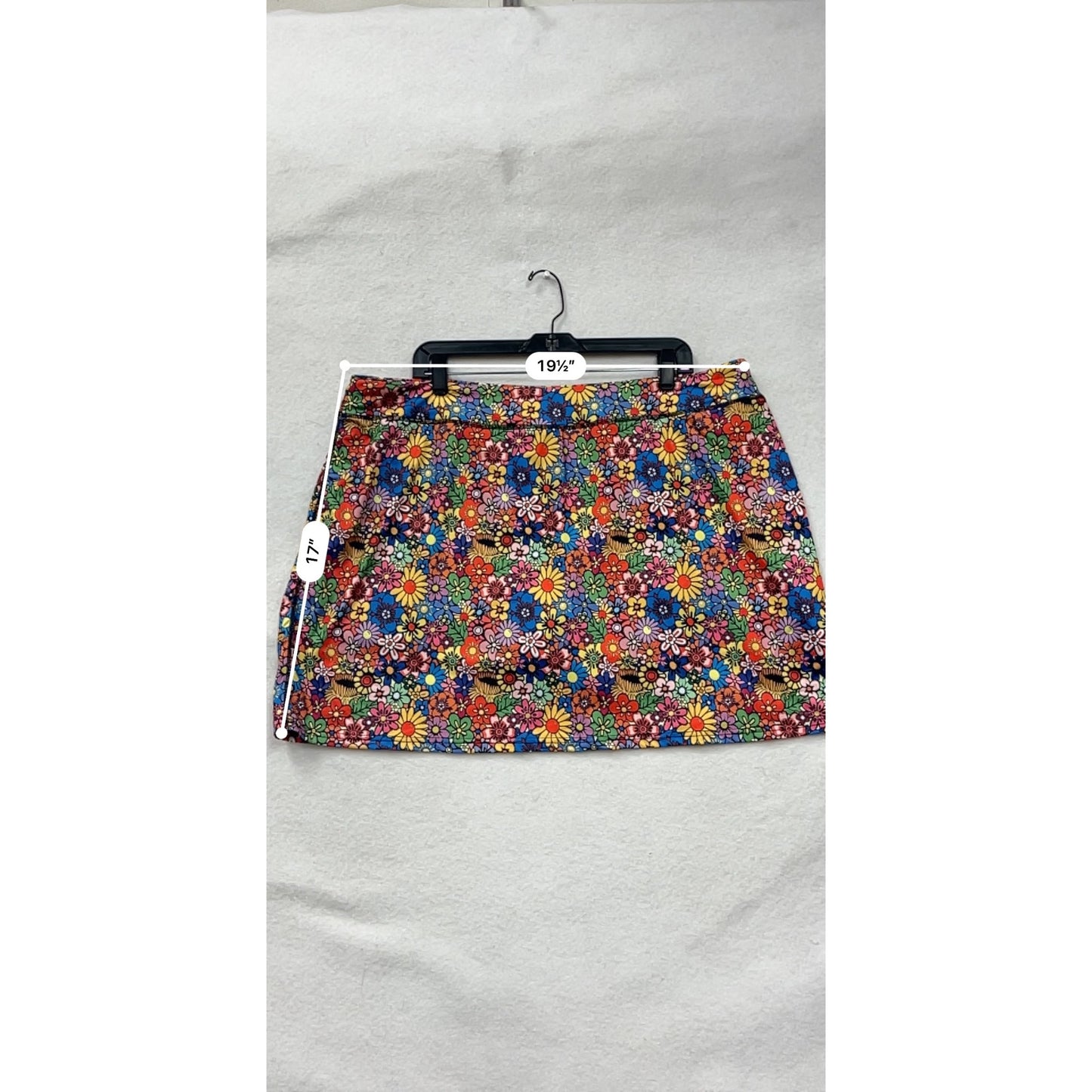 Floral Print Womens Skort 3XL Kimmery Colorful Stretchy Pull-On Casual Fit #6778