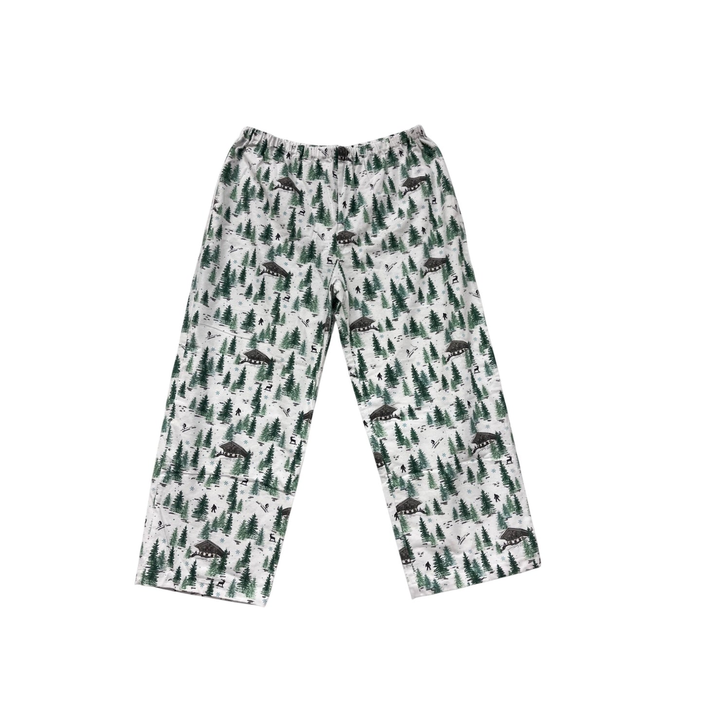 Mens Winter Cabin Print Pajama Pants L.L.Bean Inspired 1-2XL Soft & Cozy Elastic Waist #6966