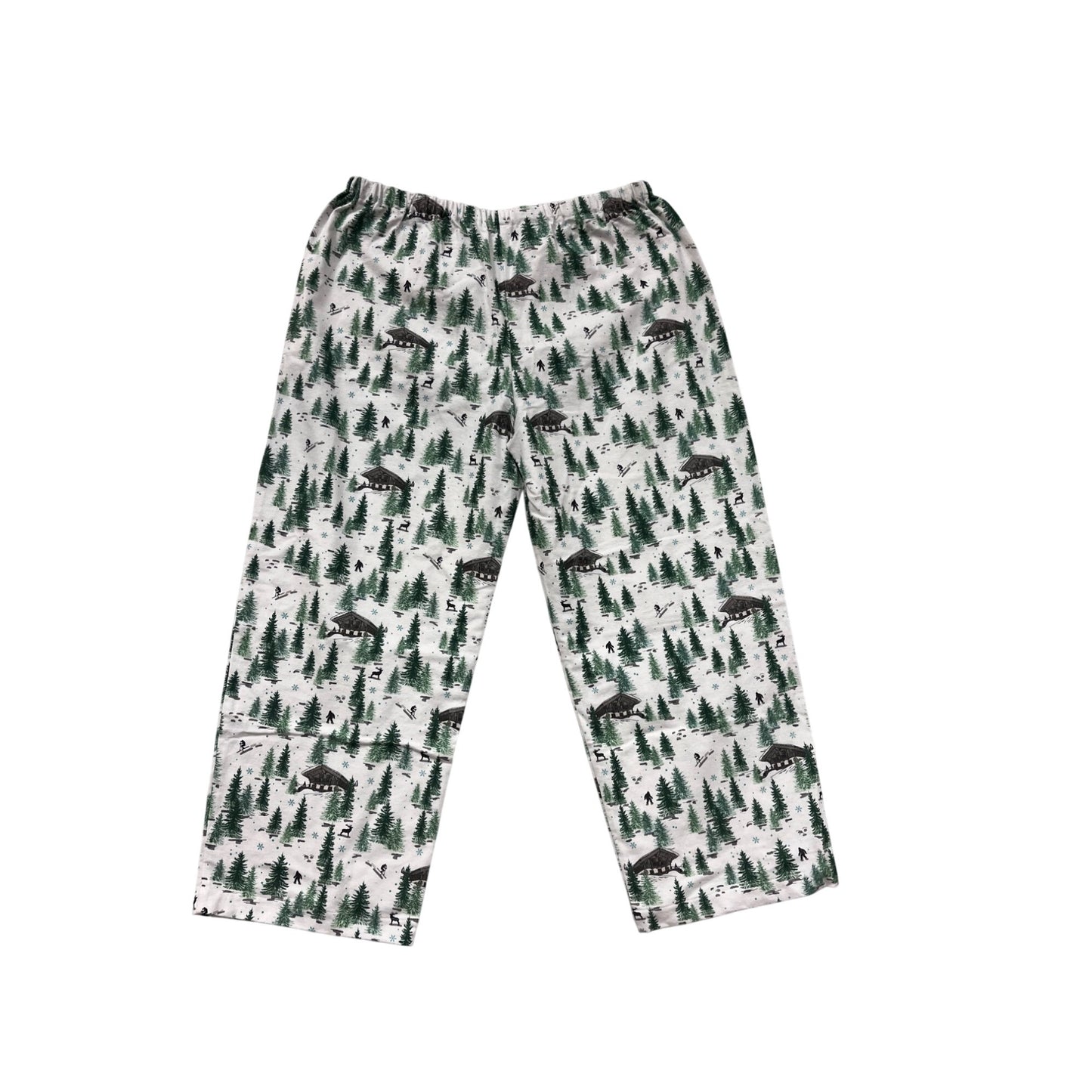 Mens Winter Cabin Print Pajama Pants L.L.Bean Inspired 1-2XL Soft & Cozy Elastic Waist #6966