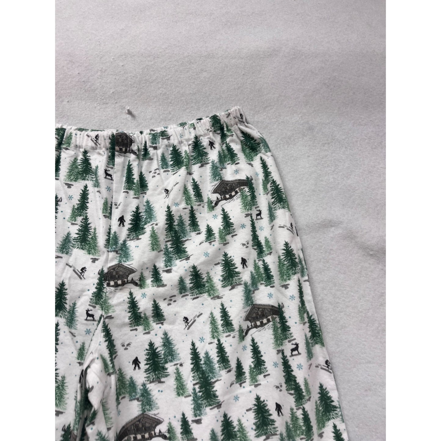 Mens Winter Cabin Print Pajama Pants L.L.Bean Inspired 1-2XL Soft & Cozy Elastic Waist #6966