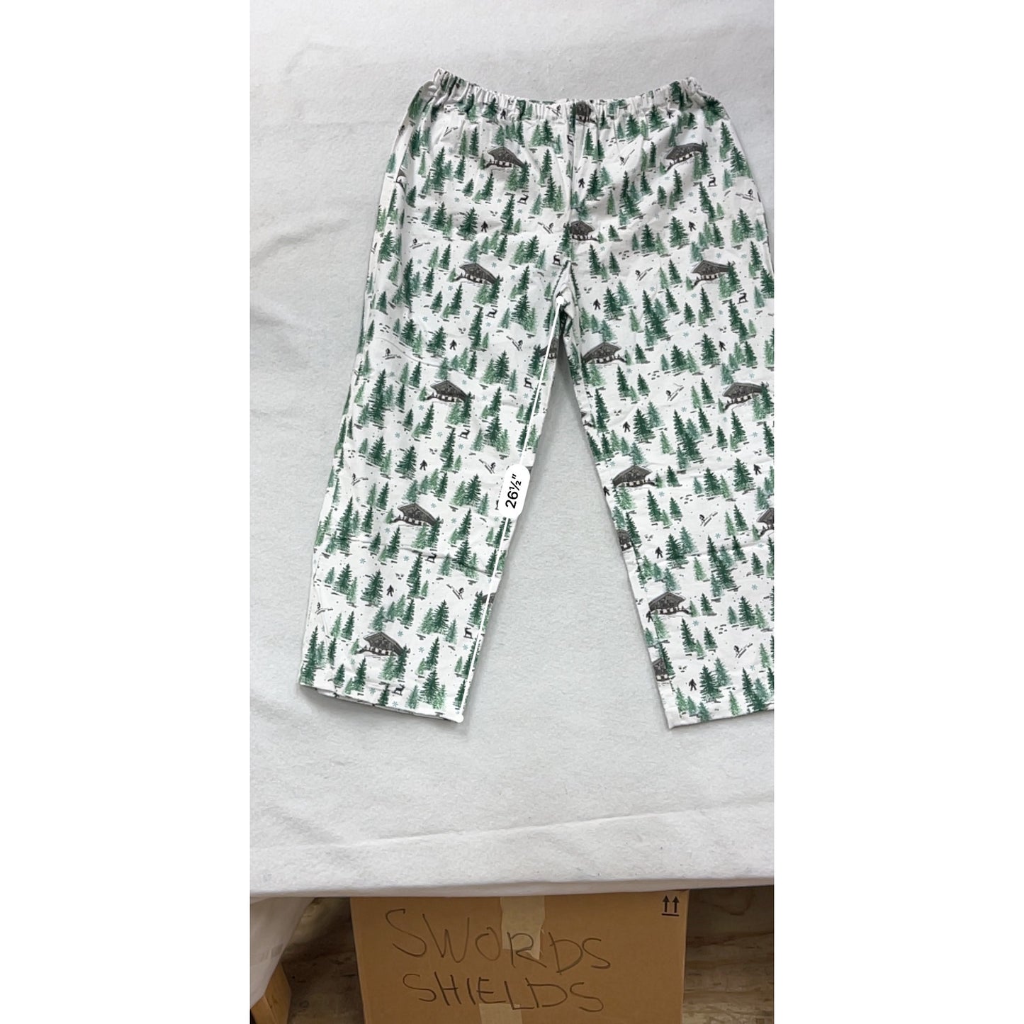 Mens Winter Cabin Print Pajama Pants L.L.Bean Inspired 1-2XL Soft & Cozy Elastic Waist #6966