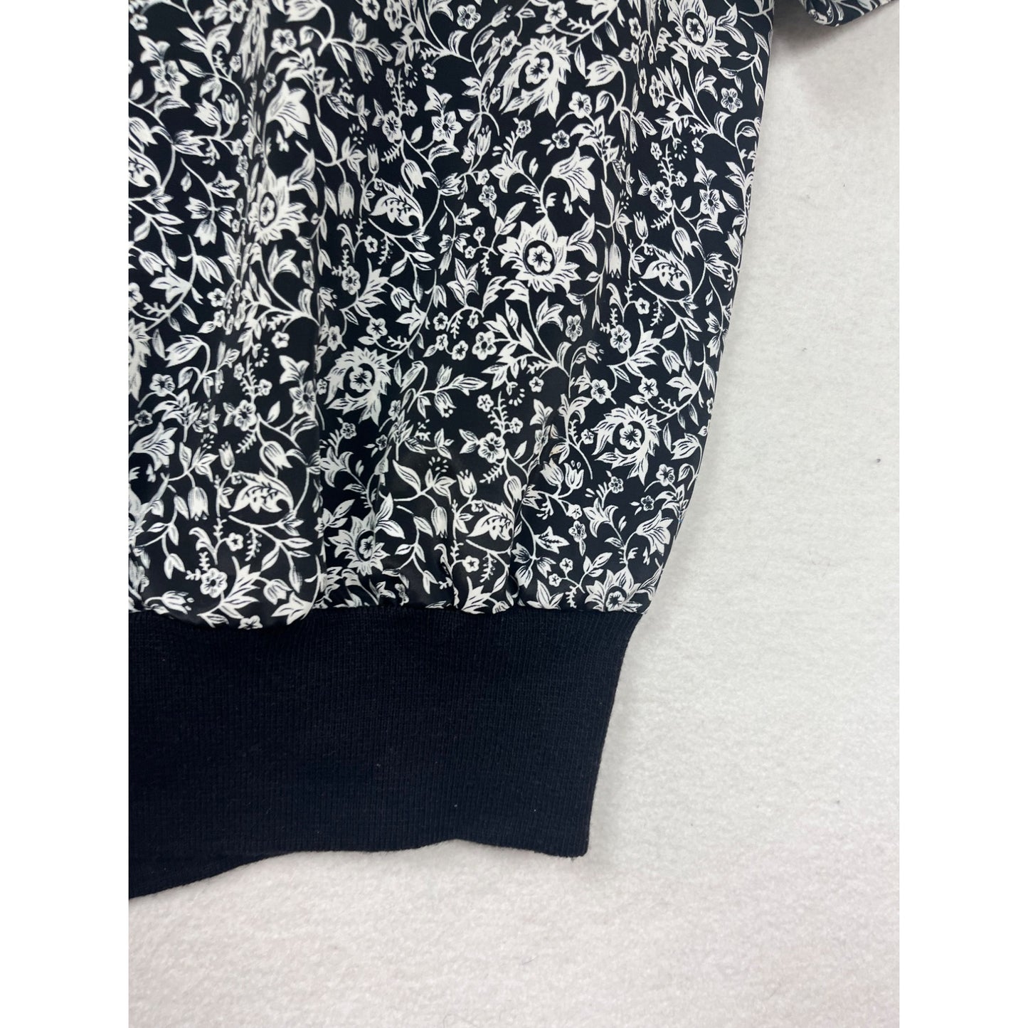 Vintage Womens Floral Puff Sleeve Blouse With Pocket Chain Accent By CB #6742