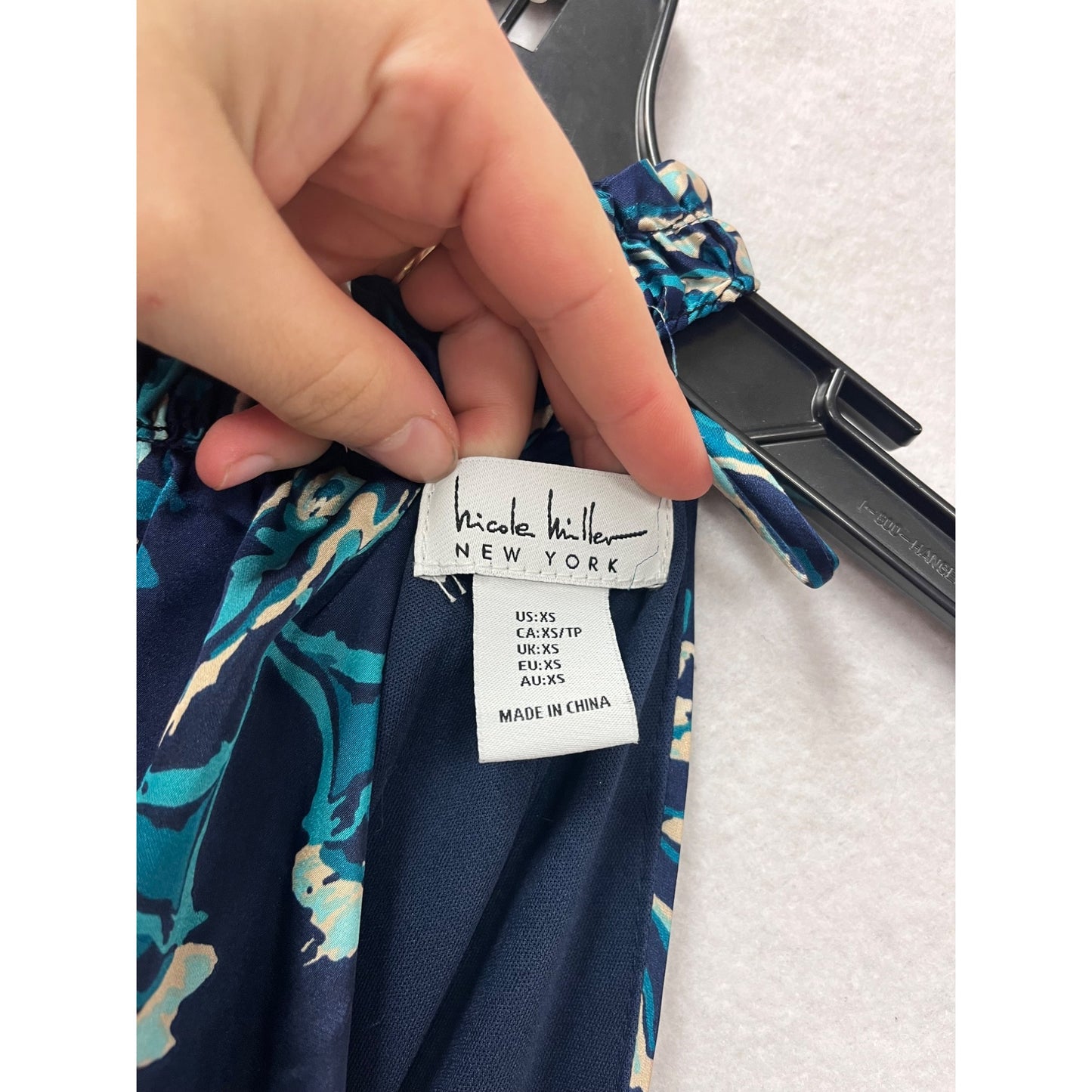 Nicole Miller New York Womens XS Halter Dress Blue Paisley Print #8353