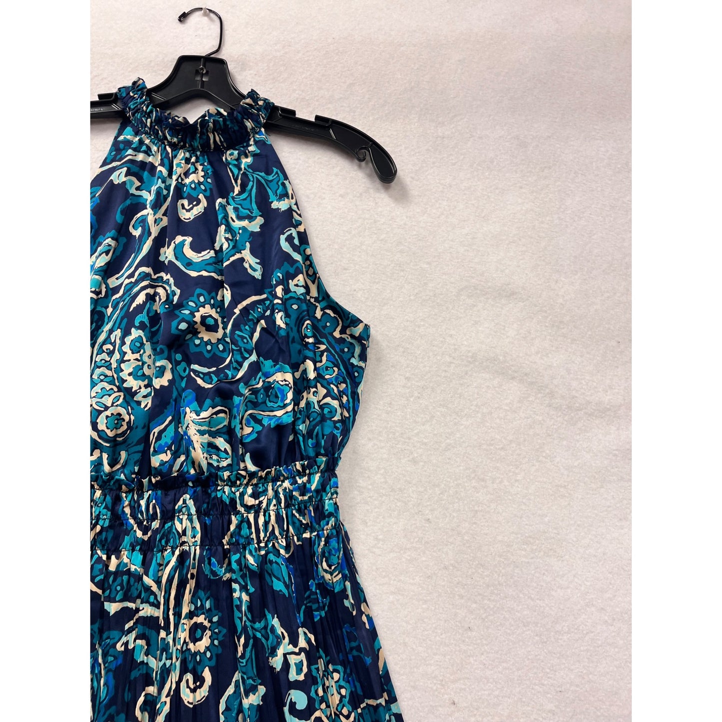 Nicole Miller New York Womens XS Halter Dress Blue Paisley Print #8353