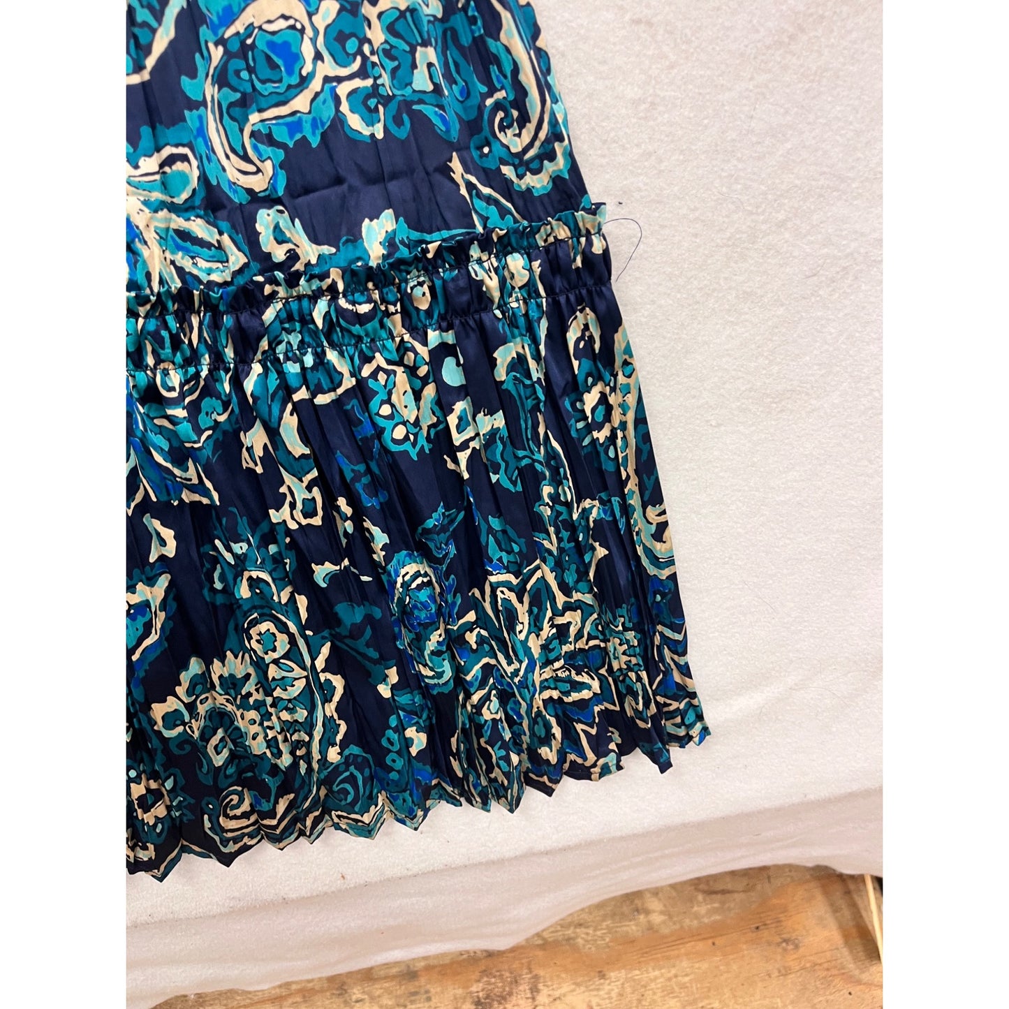 Nicole Miller New York Womens XS Halter Dress Blue Paisley Print #8353