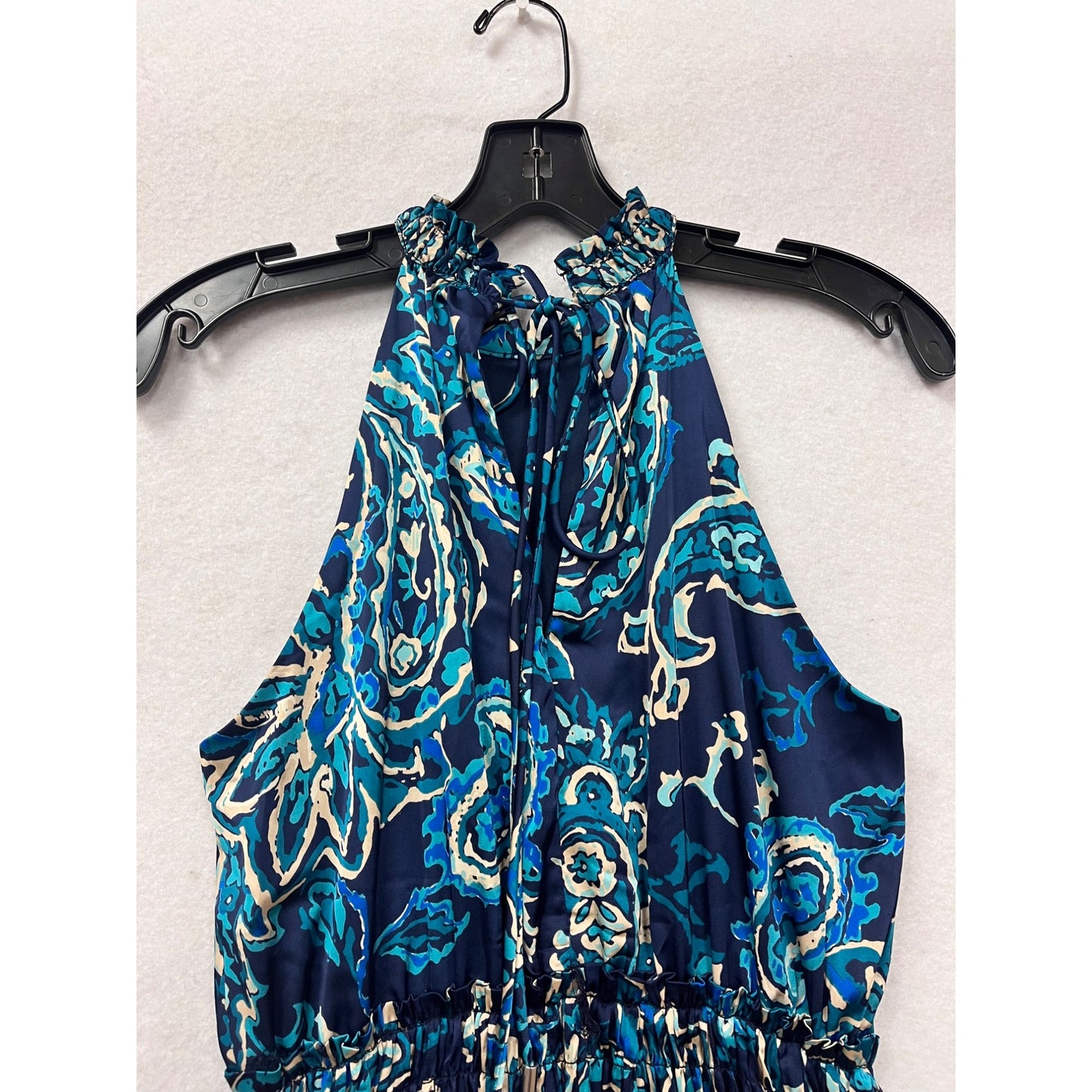 Nicole Miller New York Womens XS Halter Dress Blue Paisley Print #8353