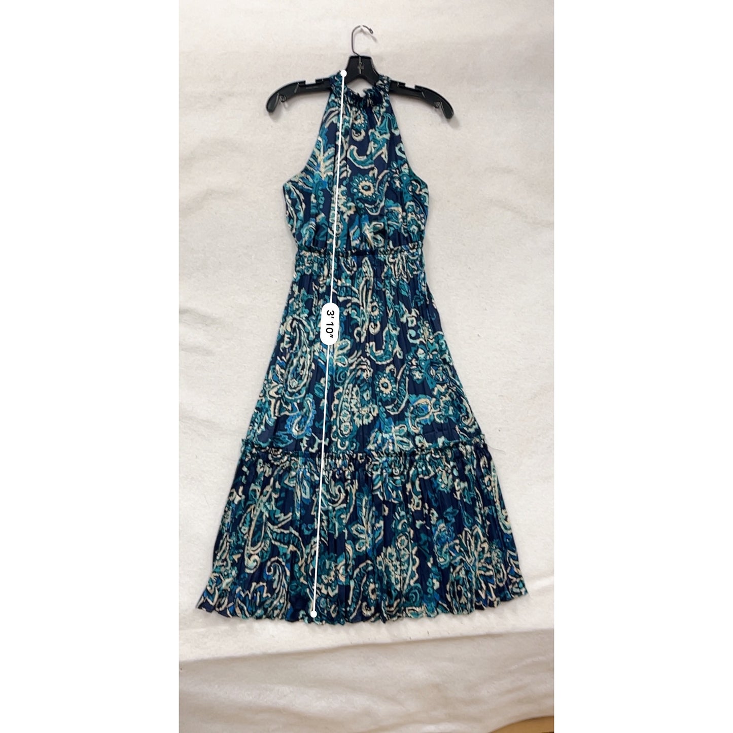 Nicole Miller New York Womens XS Halter Dress Blue Paisley Print #8353