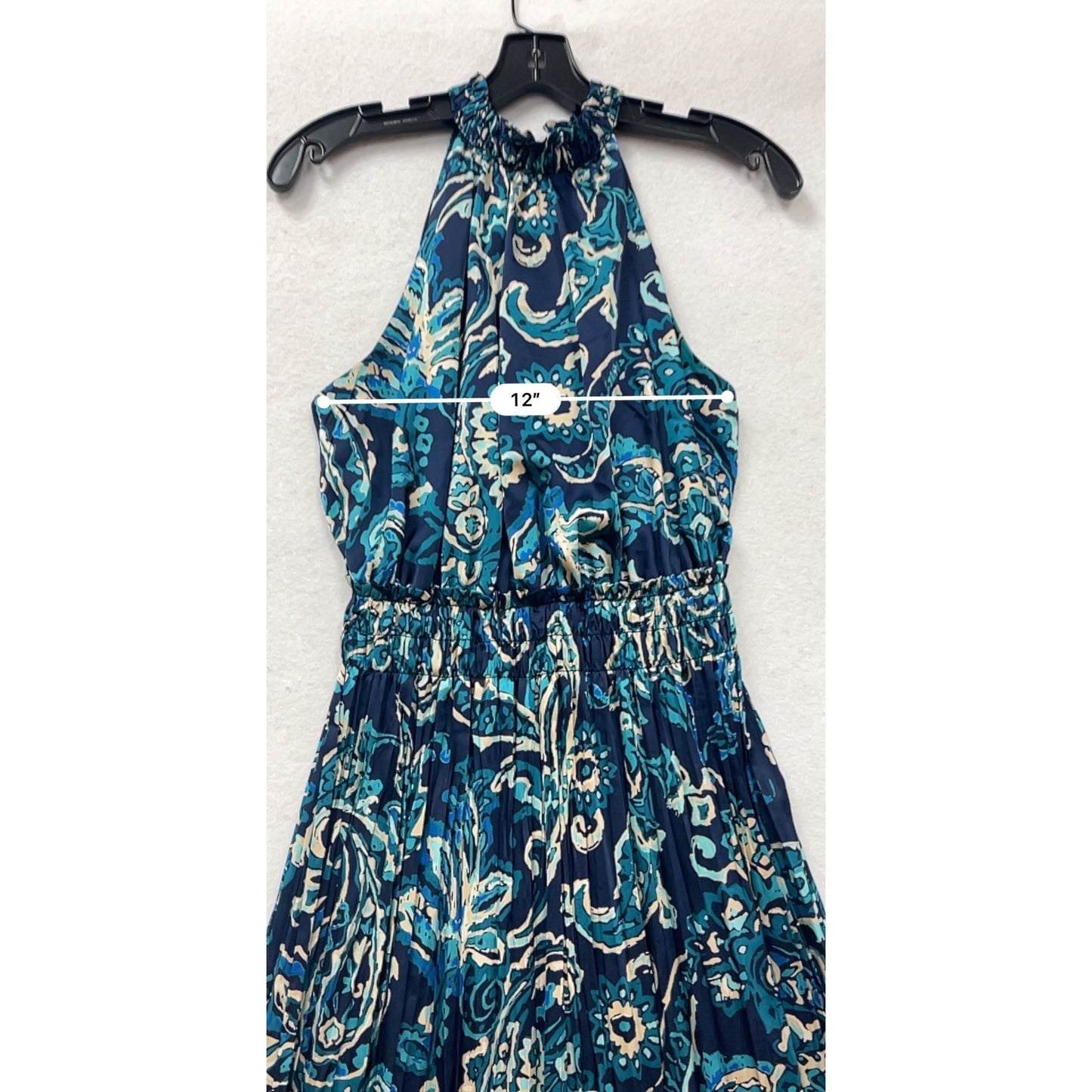 Nicole Miller New York Womens XS Halter Dress Blue Paisley Print #8353