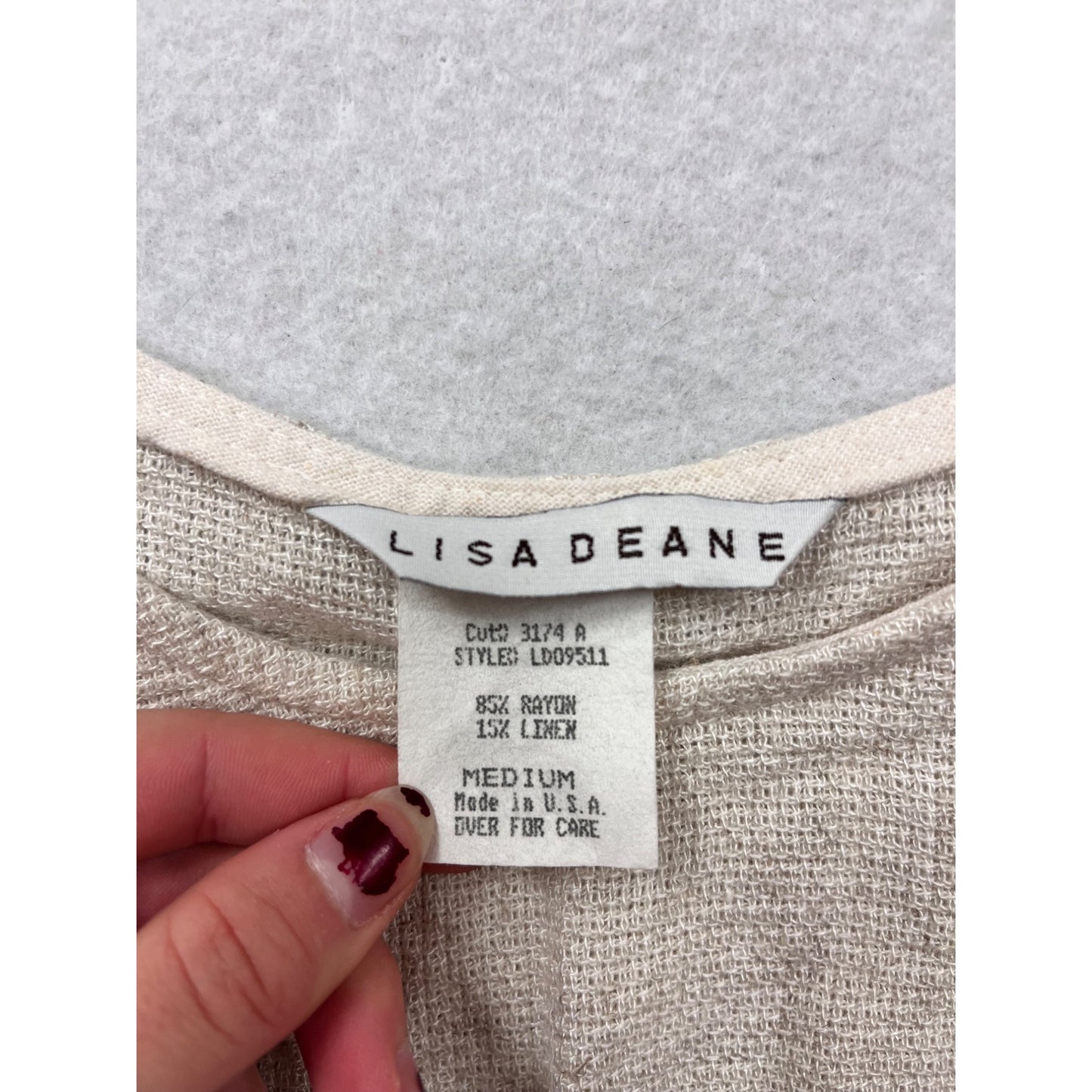 Vintage Lisa Deane Womens Medium Linen TankTop #6351