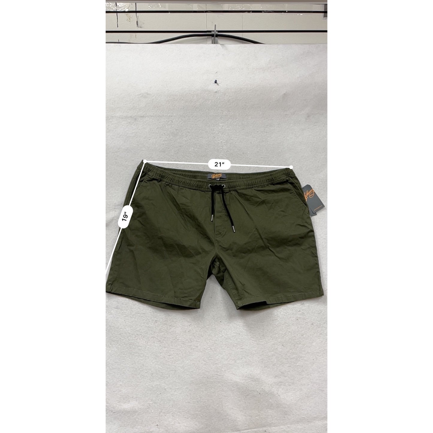Johnny Bigg Mens Olive Green Elastic Waist Shorts Size 46 #785A