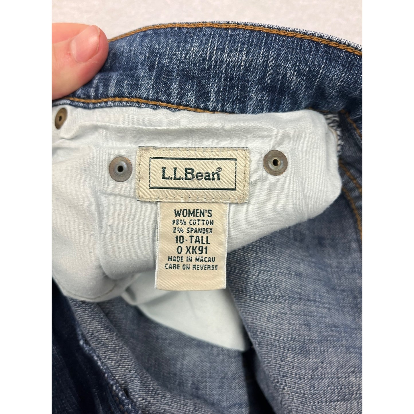 L.L.Bean Womens 10T Straight-Leg Blue Denim Jeans #8053