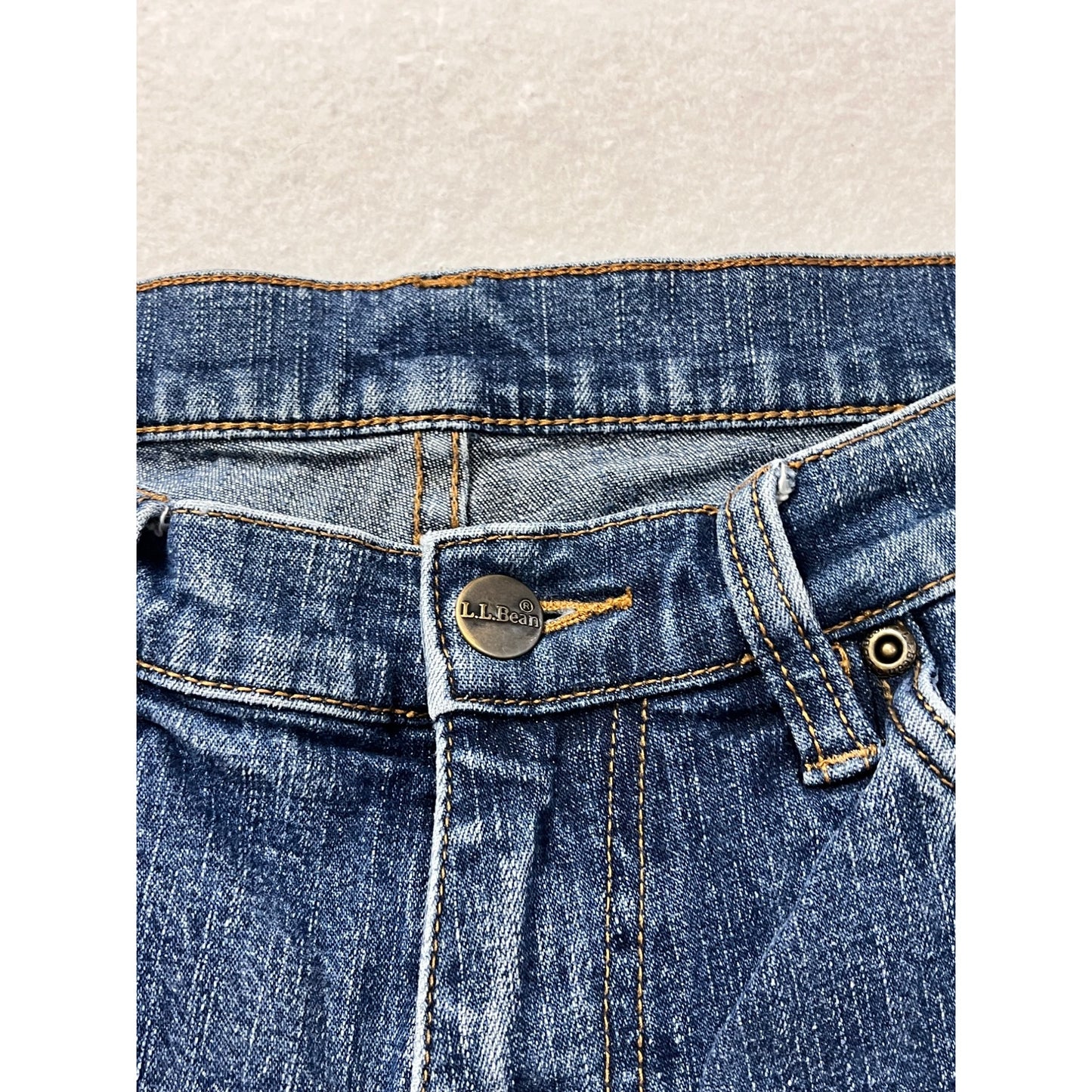 L.L.Bean Womens 10T Straight-Leg Blue Denim Jeans #8053