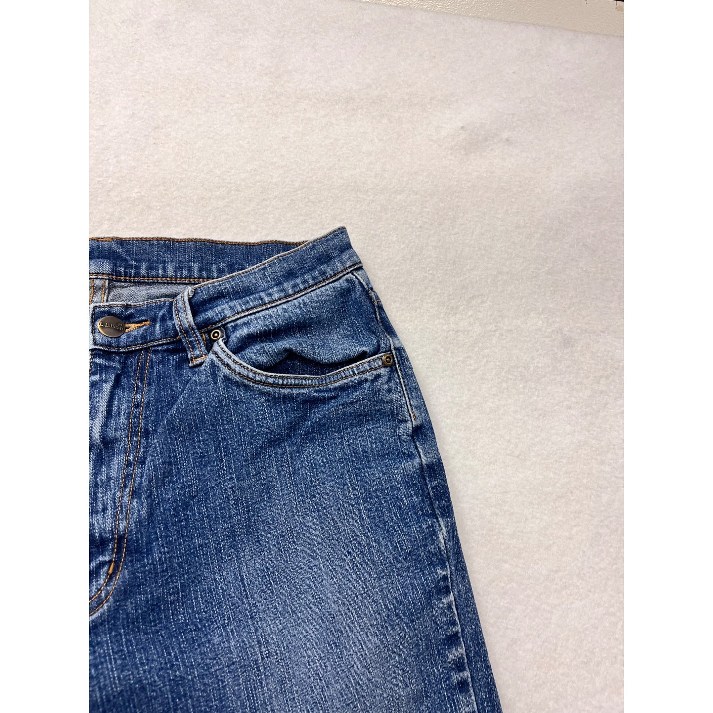 L.L.Bean Womens 10T Straight-Leg Blue Denim Jeans #8053