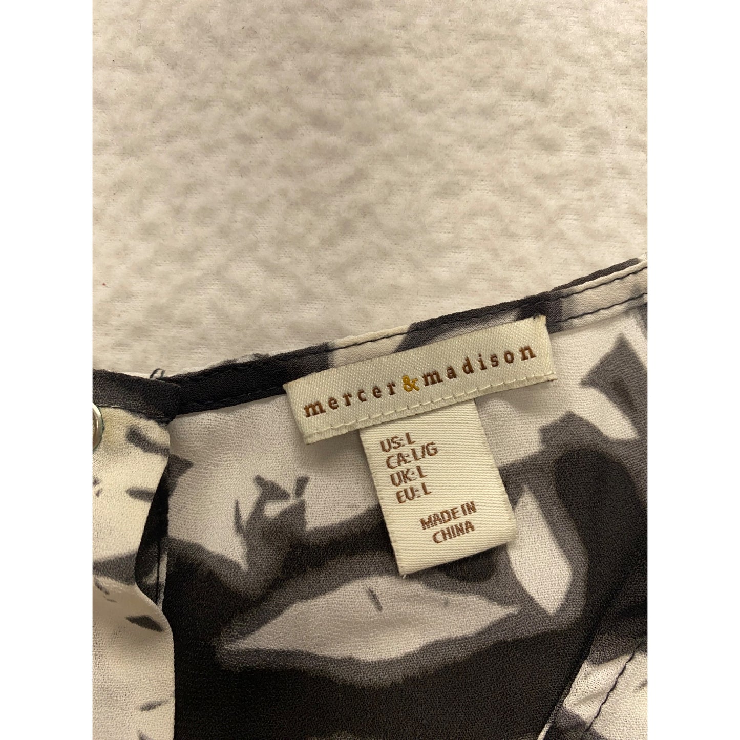 Mercer & Madison Womens Black & White Floral Sleeveless Blouse #7319