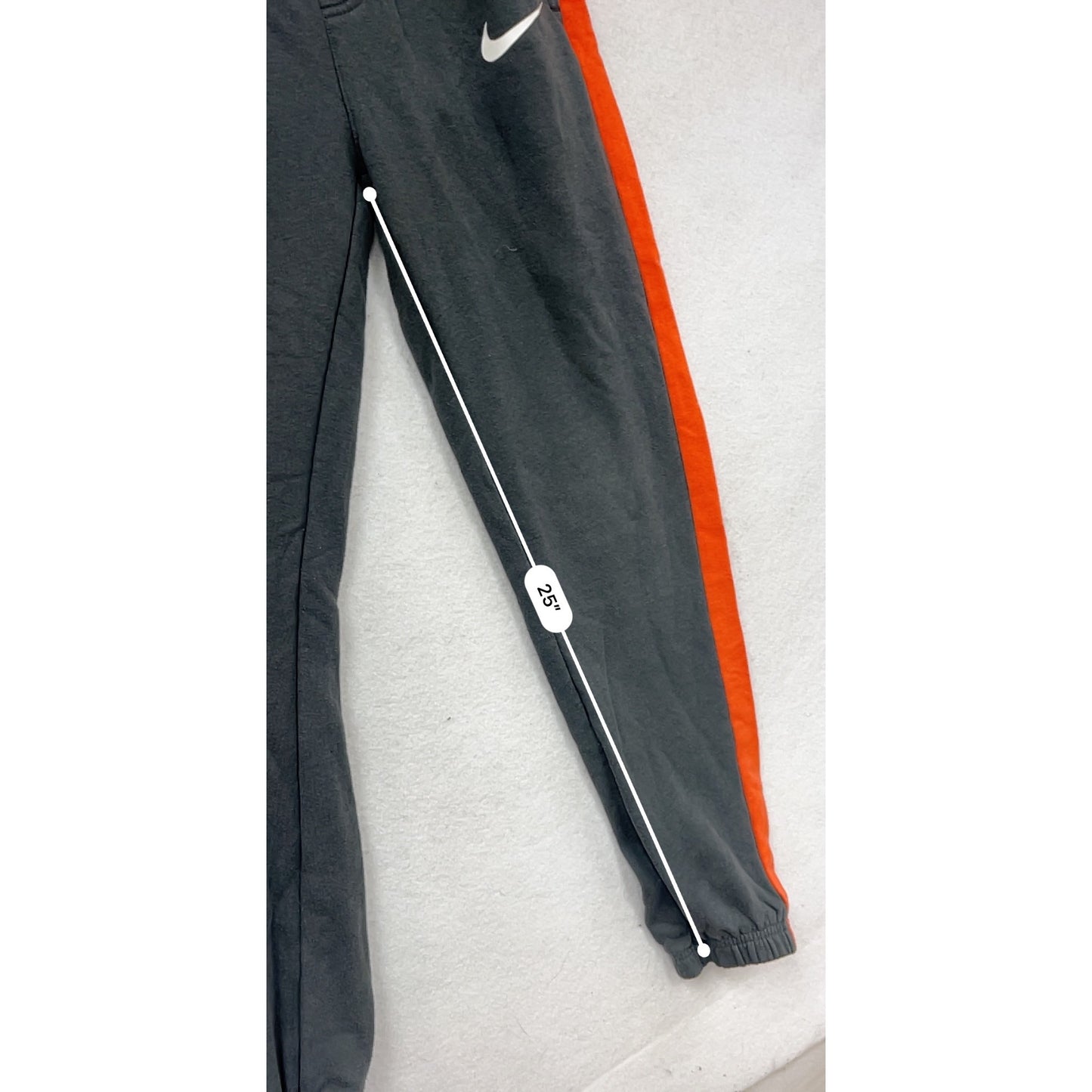 Nike Youth XL Track Pants Black/Orange Striped Athletic Joggers #8672