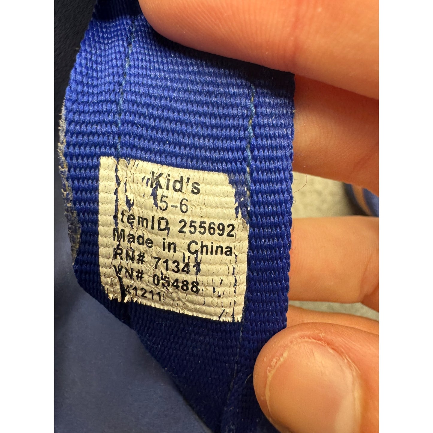 LL Bean Womens Blue Flip Flops With Striped Strap Rubber Sole Size 7 #405B