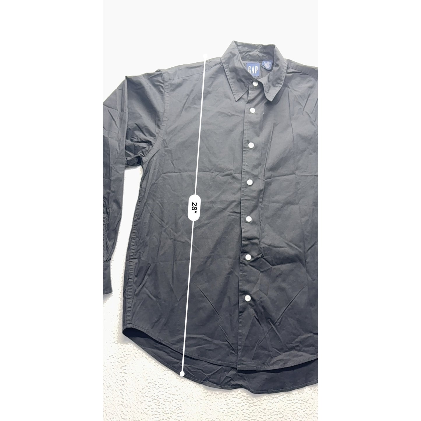 Gap Mens Black Long-Sleeve Button-Up Shirt XS #7630