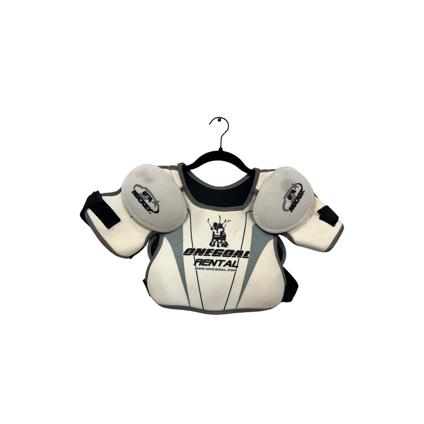 OneGoal Rental Youth Small Hockey Shoulder Pads White & Gray #6322