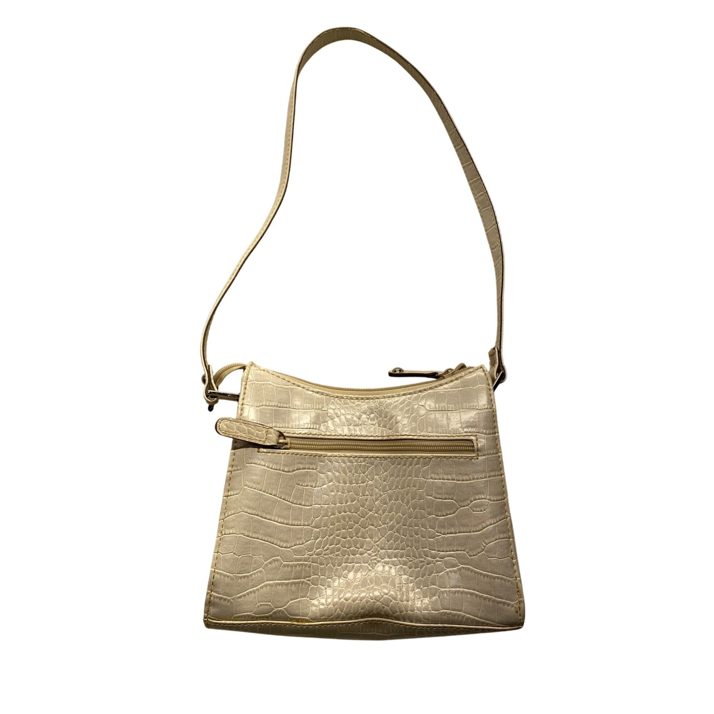 Villager Beige Faux Crocodile Shoulder Bag With Multiple Compartments #7214