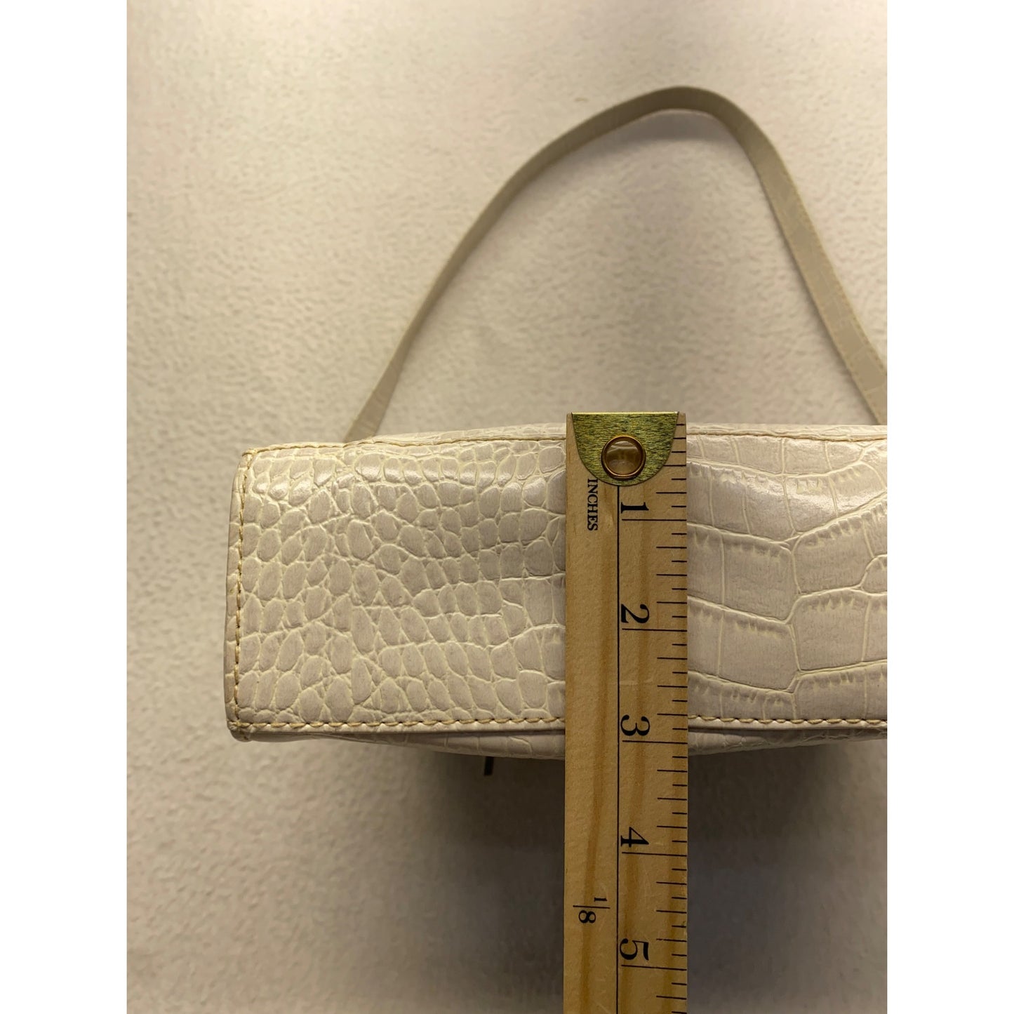 Villager Beige Faux Crocodile Shoulder Bag With Multiple Compartments #7214