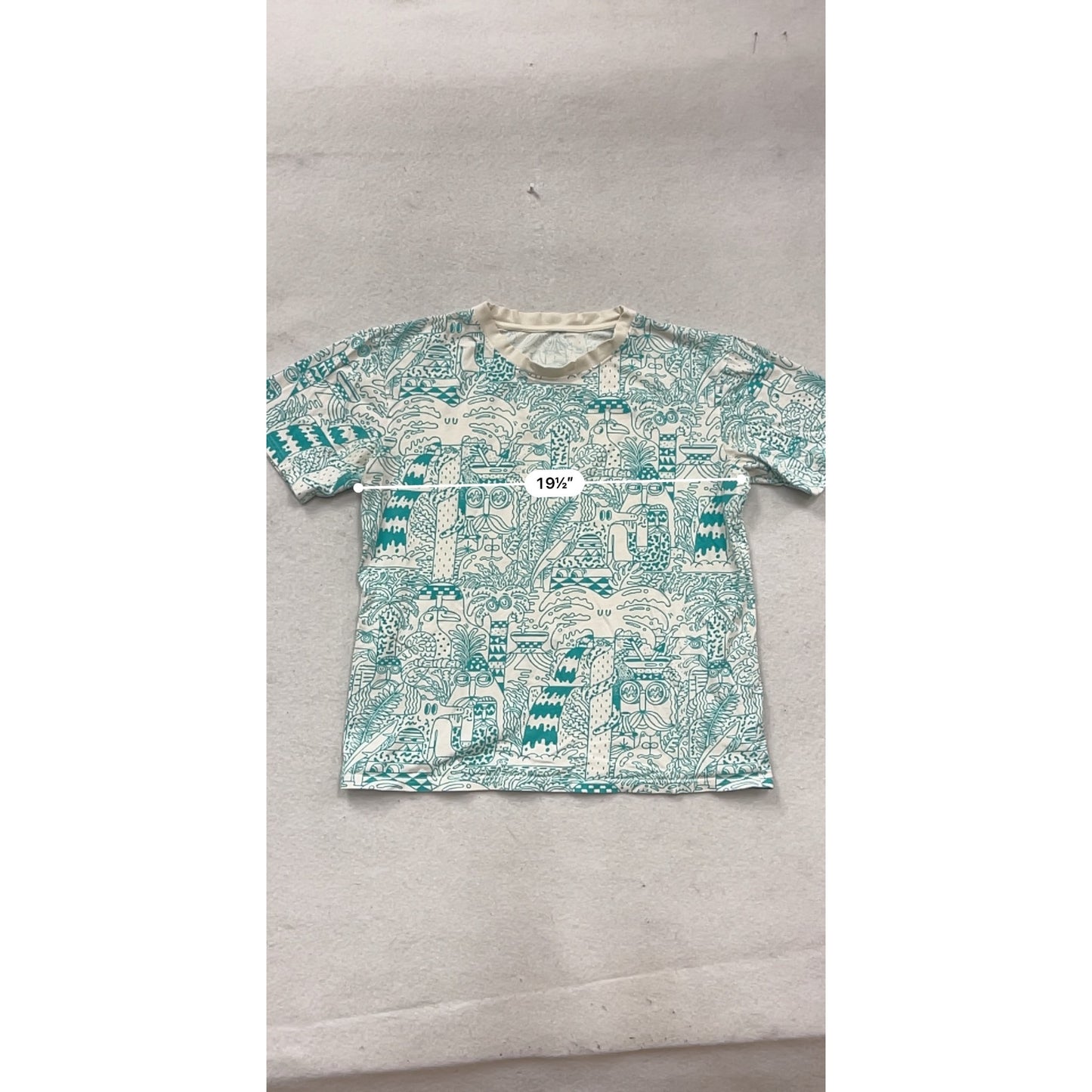 Short-Sleeve Crew Neck Shirt With Abstract Print #304A