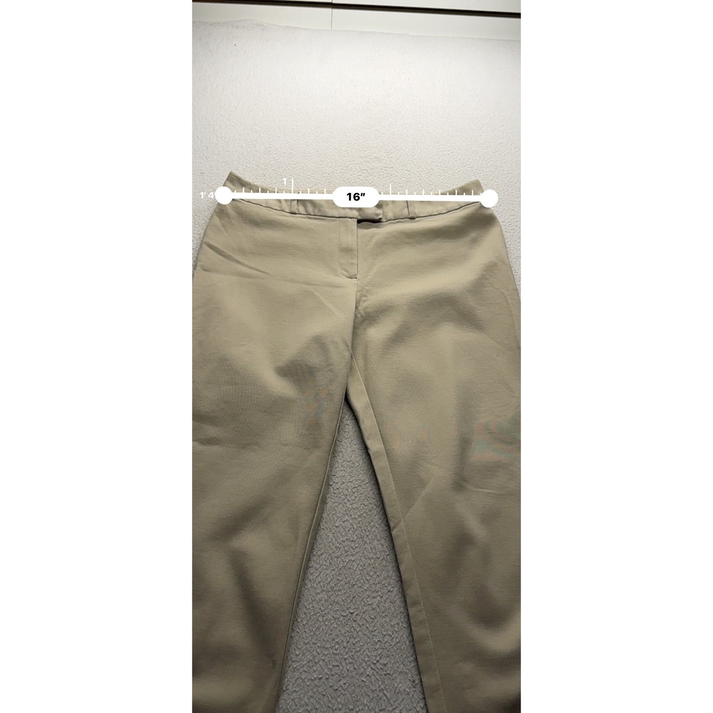 Liz Claiborne Womens Emma Classic Pants Size 12 Beige Cotton Blend Career #440B